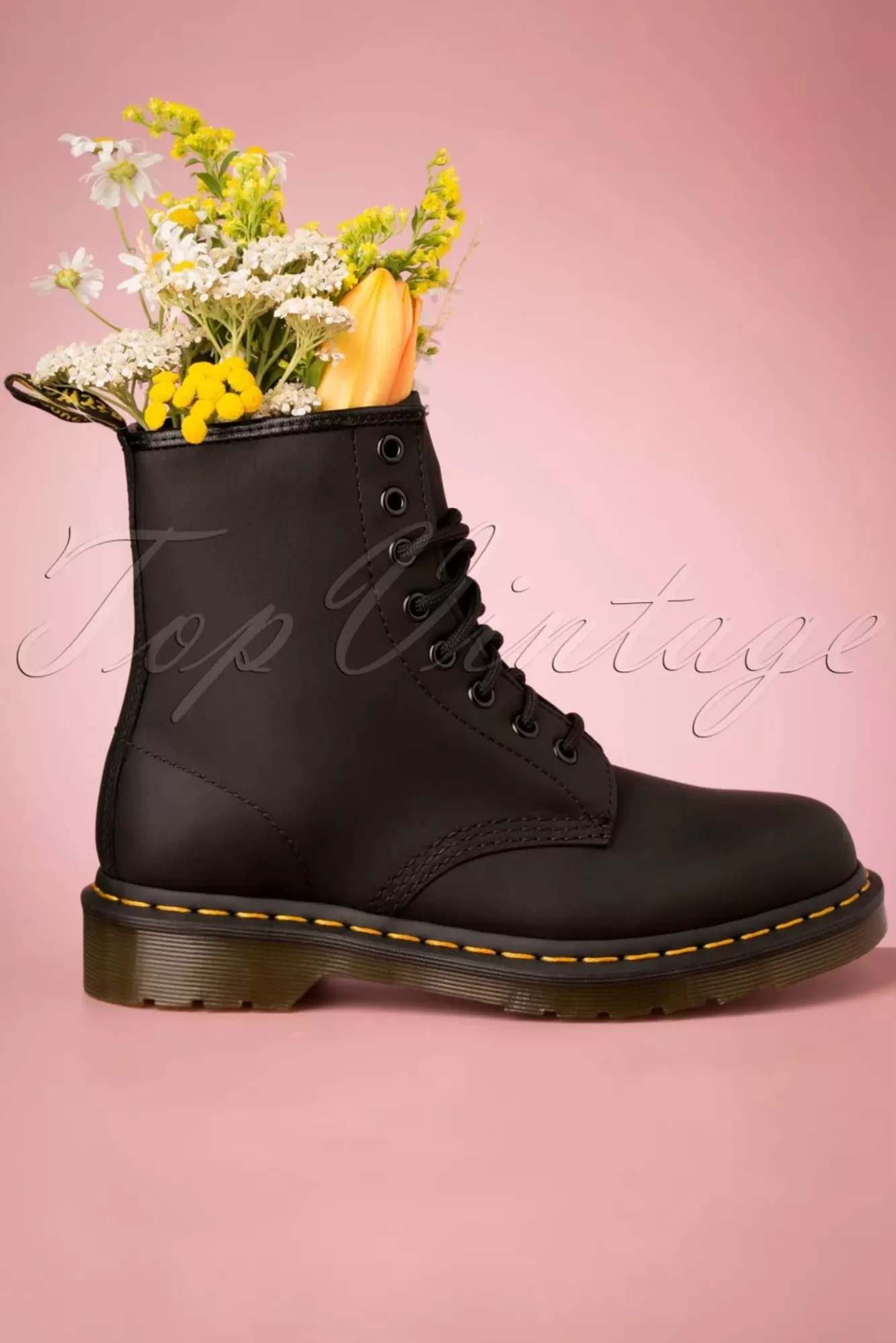 Outlet Dr. Martens 1460 Fettige Stiefeletten In Schwarz