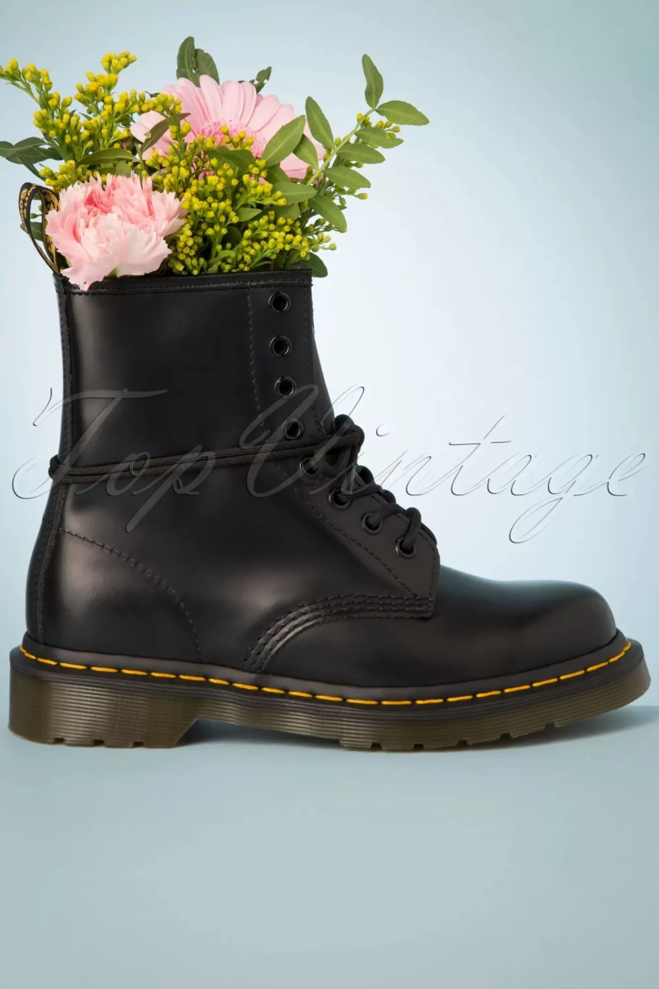 Hot Dr. Martens 1460 Glatte Stiefeletten In Schwarz