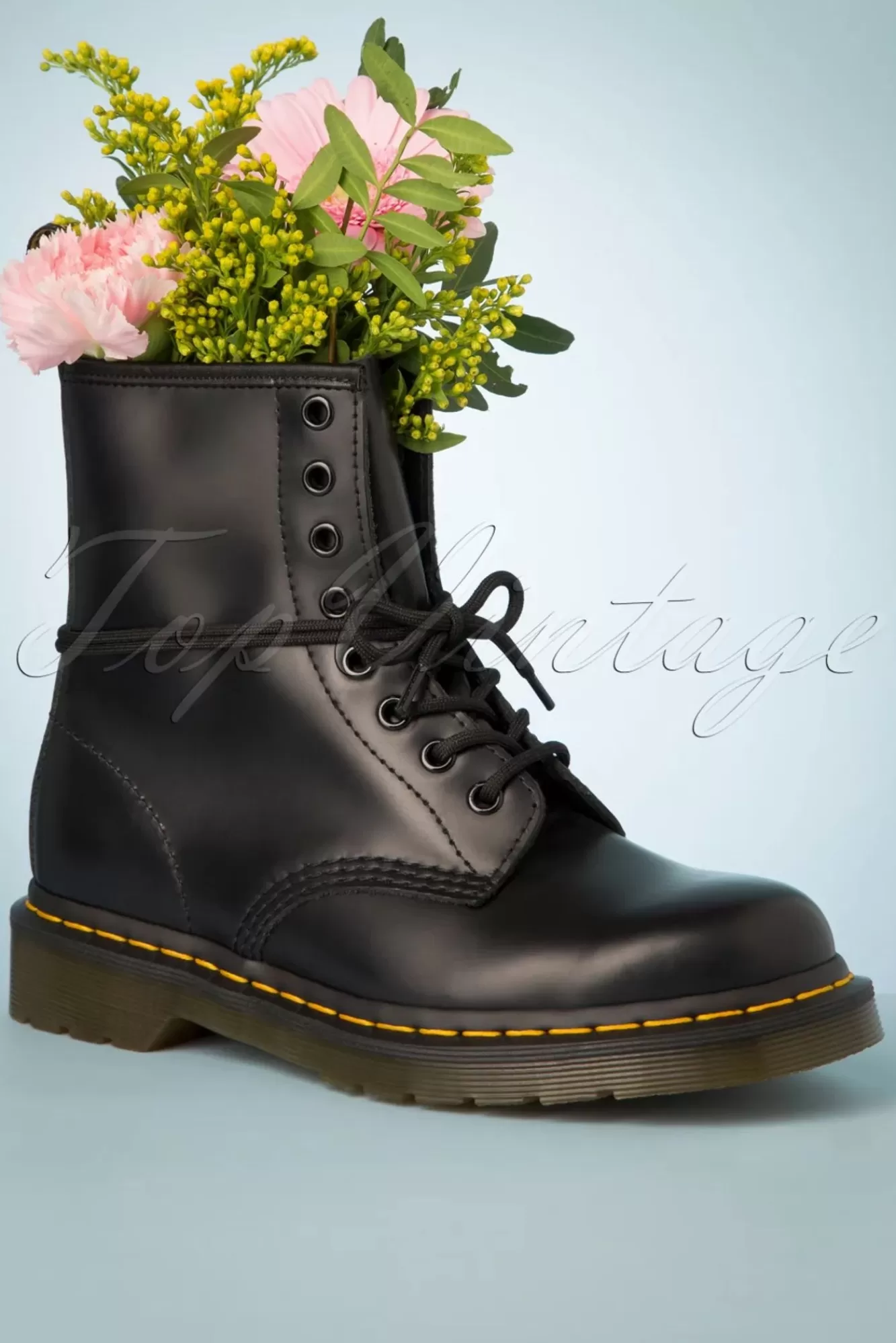 Hot Dr. Martens 1460 Glatte Stiefeletten In Schwarz