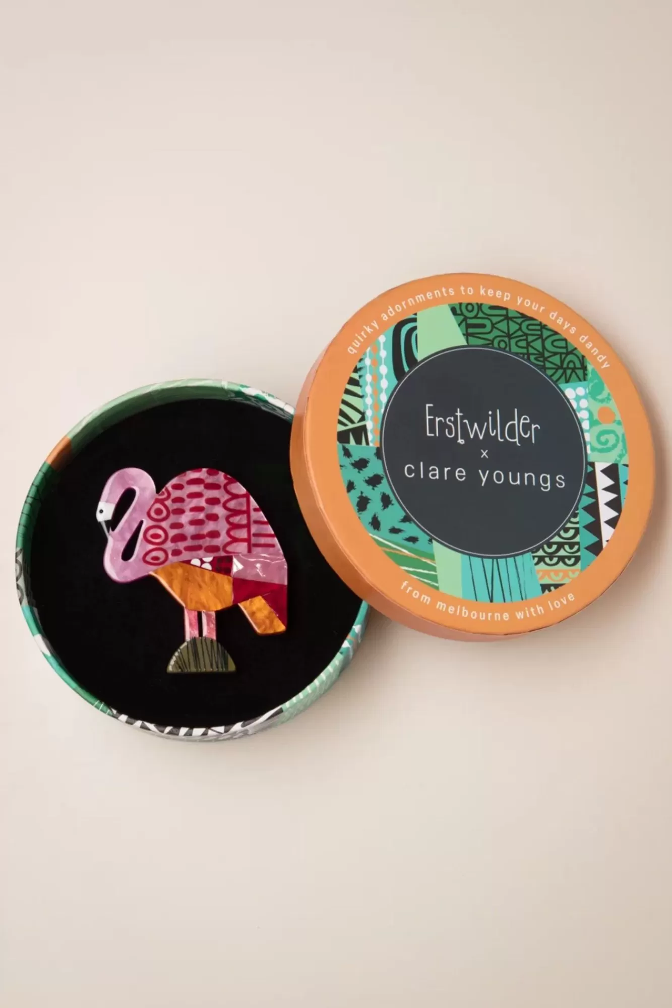 Flash Sale Erstwilder A Flamingo Named Honk Brosche