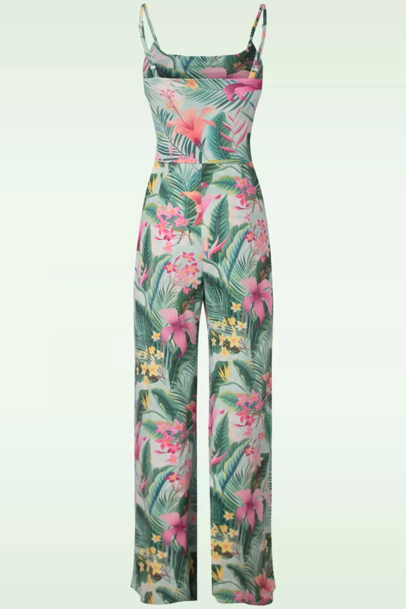 Fashion Vintage Chic for Topvintage Alyssa Tropical Jumpsuit In Mintgrun