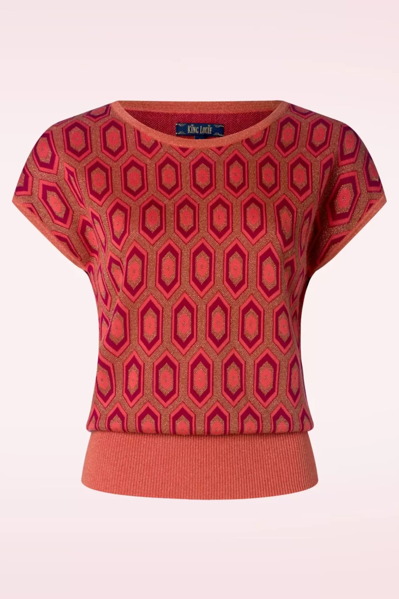 Hot King Louie Ann Top Crown In Tweed Orange