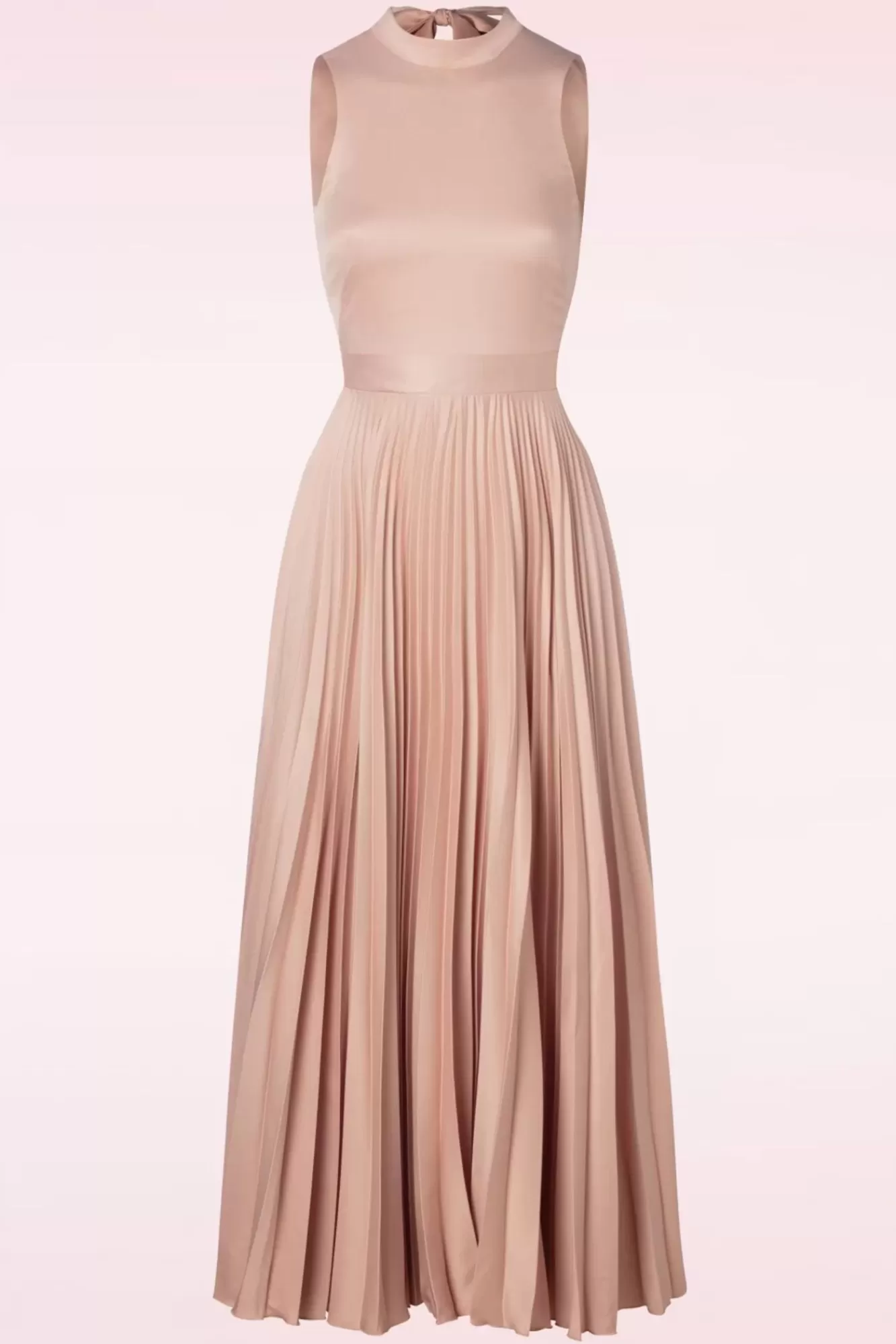 Shop Closet London Bella Plissee Maxi Kleid In Blush Pink