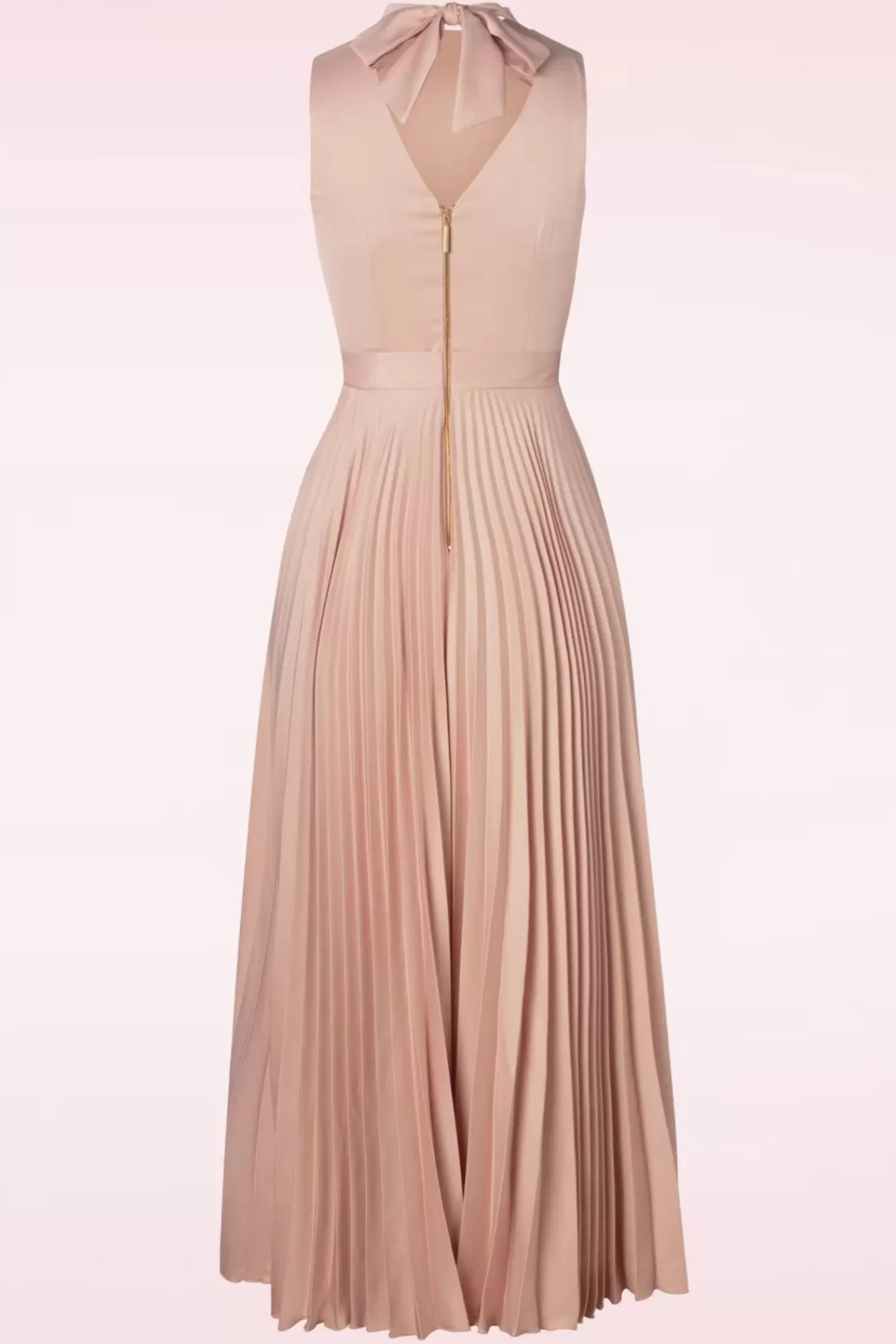 Shop Closet London Bella Plissee Maxi Kleid In Blush Pink