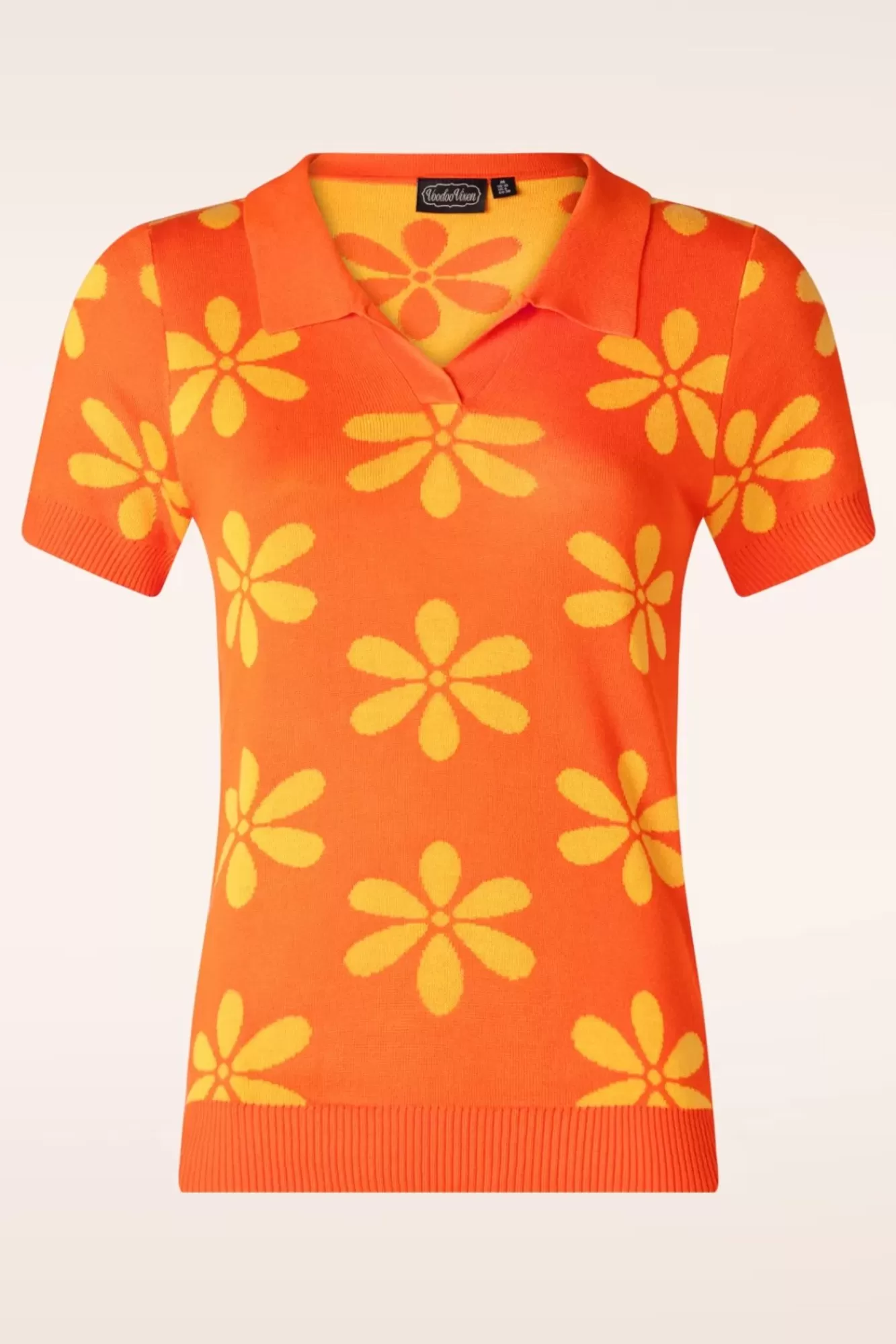 Outlet Vixen Betty Floral Strick Pullover In Orange