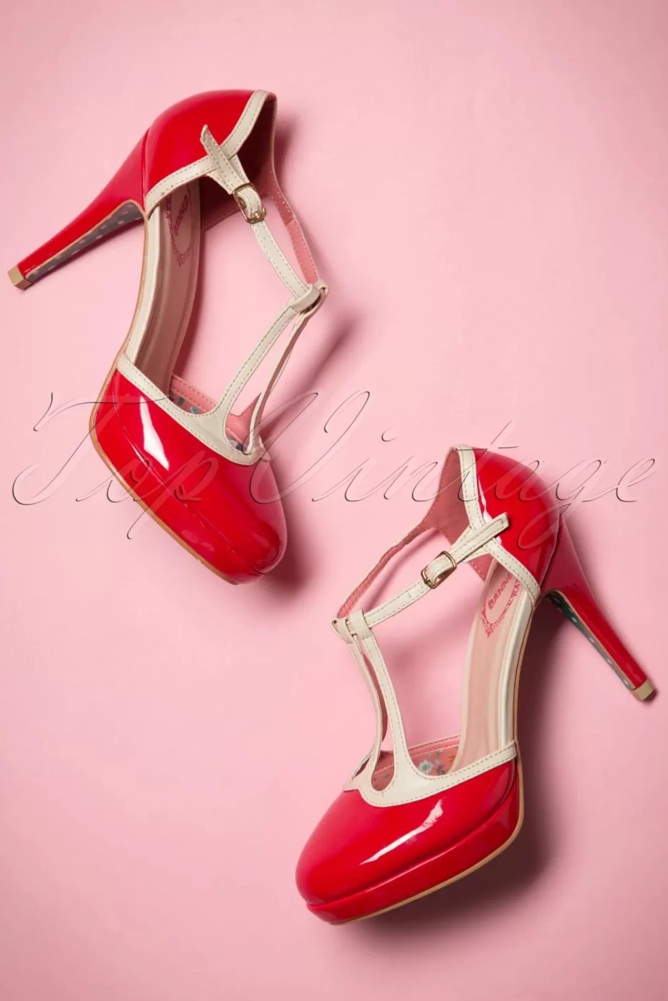 New Banned Retro Betty Pumps In Rot