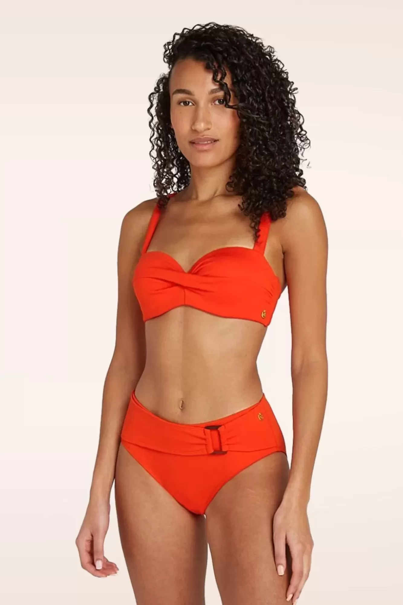 Cheap TC Beach Bikinihose Mit Mittlerer Taille In Sommerrot