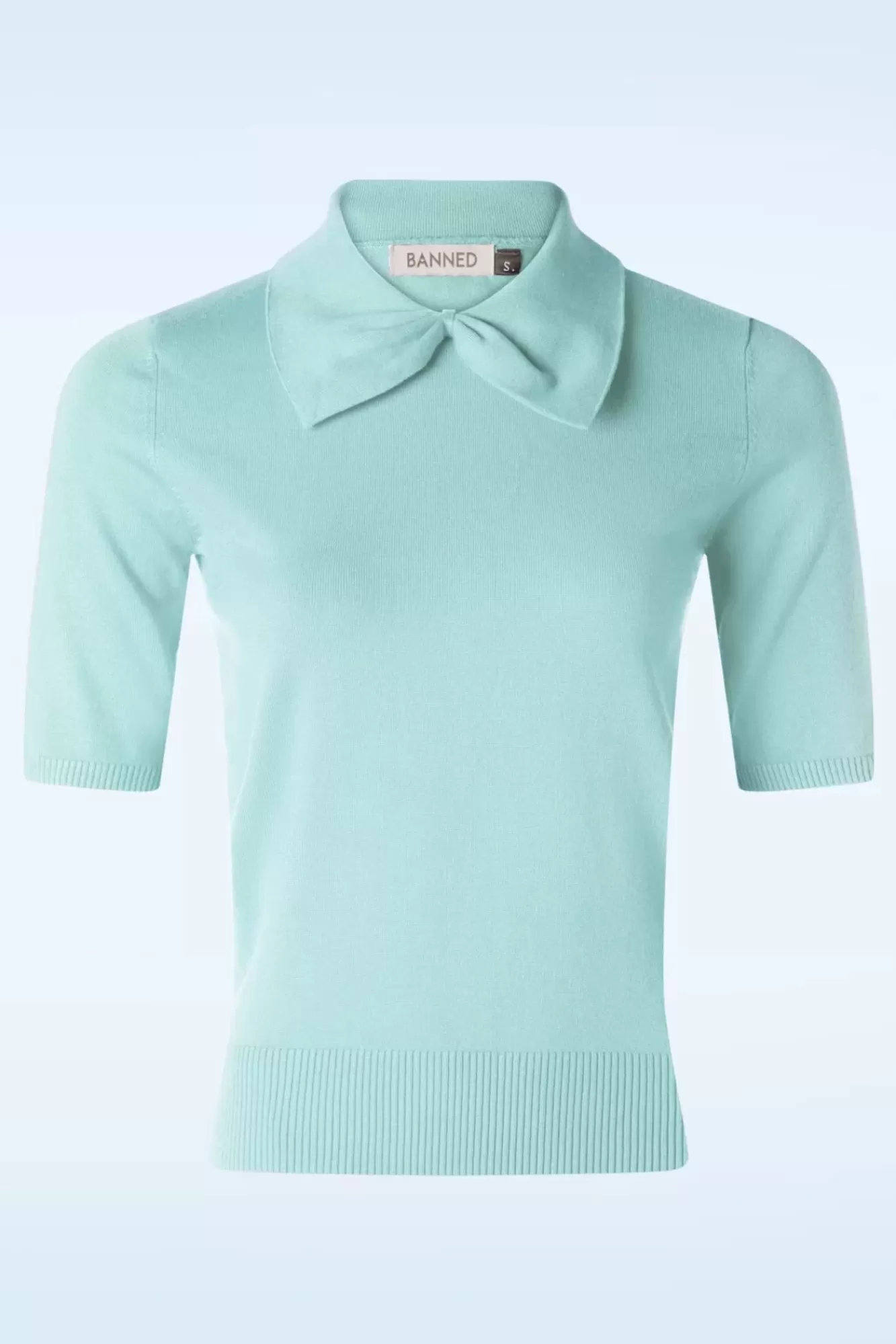 Cheap Banned Retro Bow Delight Pullover In Pastellblau