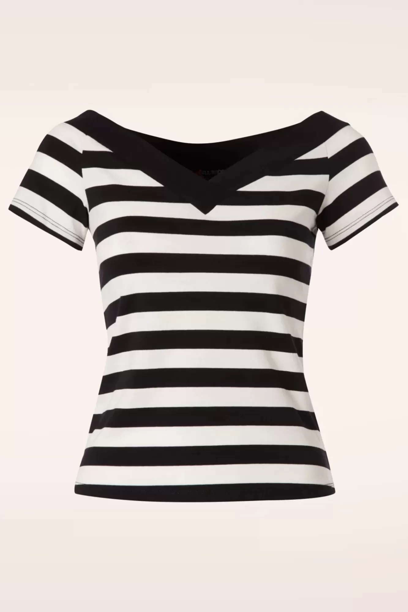 Hot Bunny Caitlin Stripes Top In Schwarz Und Weis