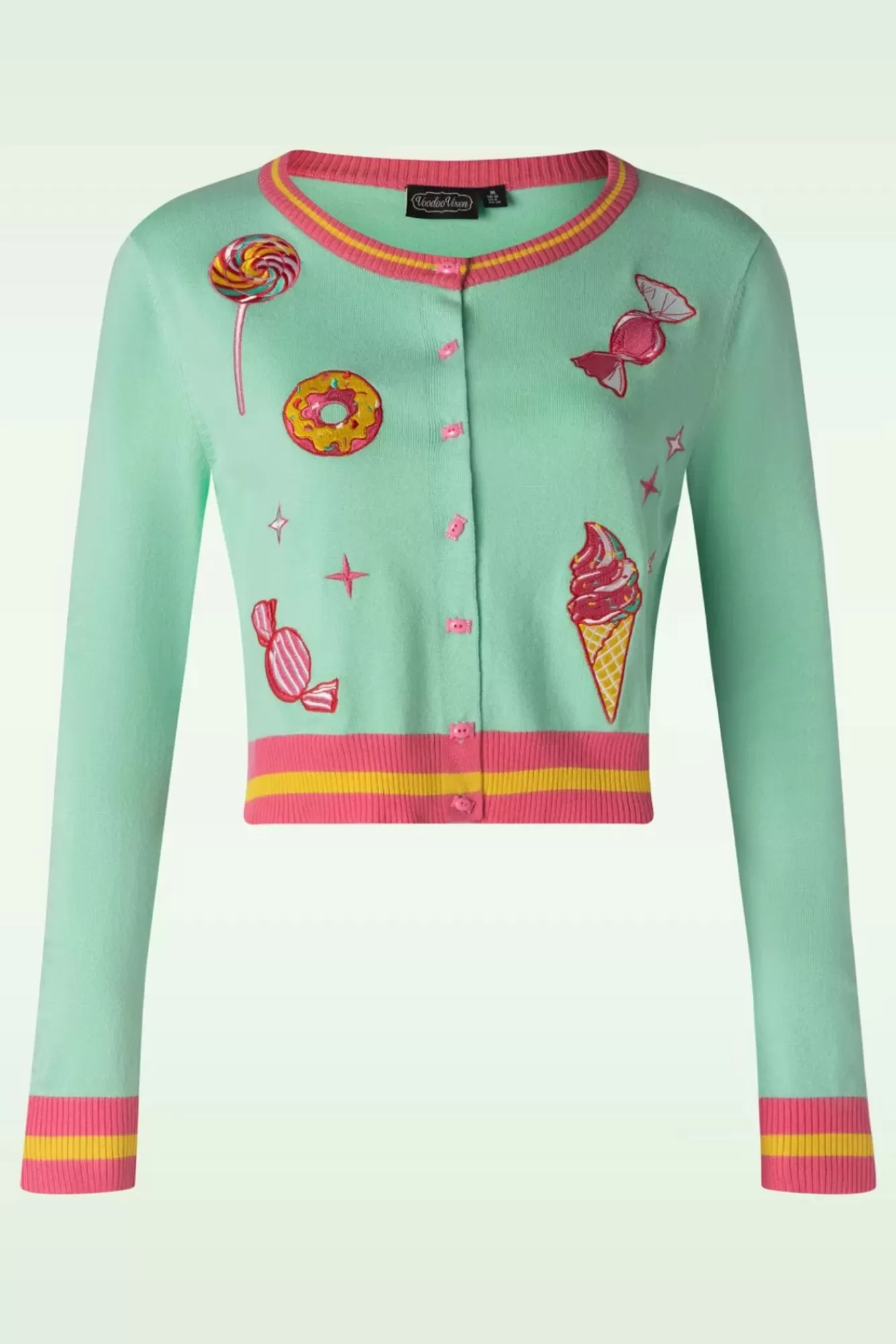 Shop Vixen Candy Patch Strickjacke In Mint