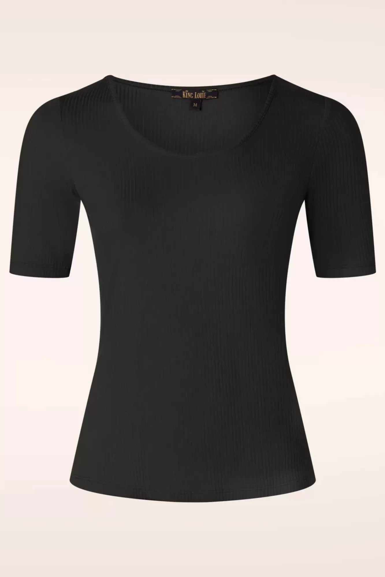 New King Louie Carice Uni Rib Top In Schwarz