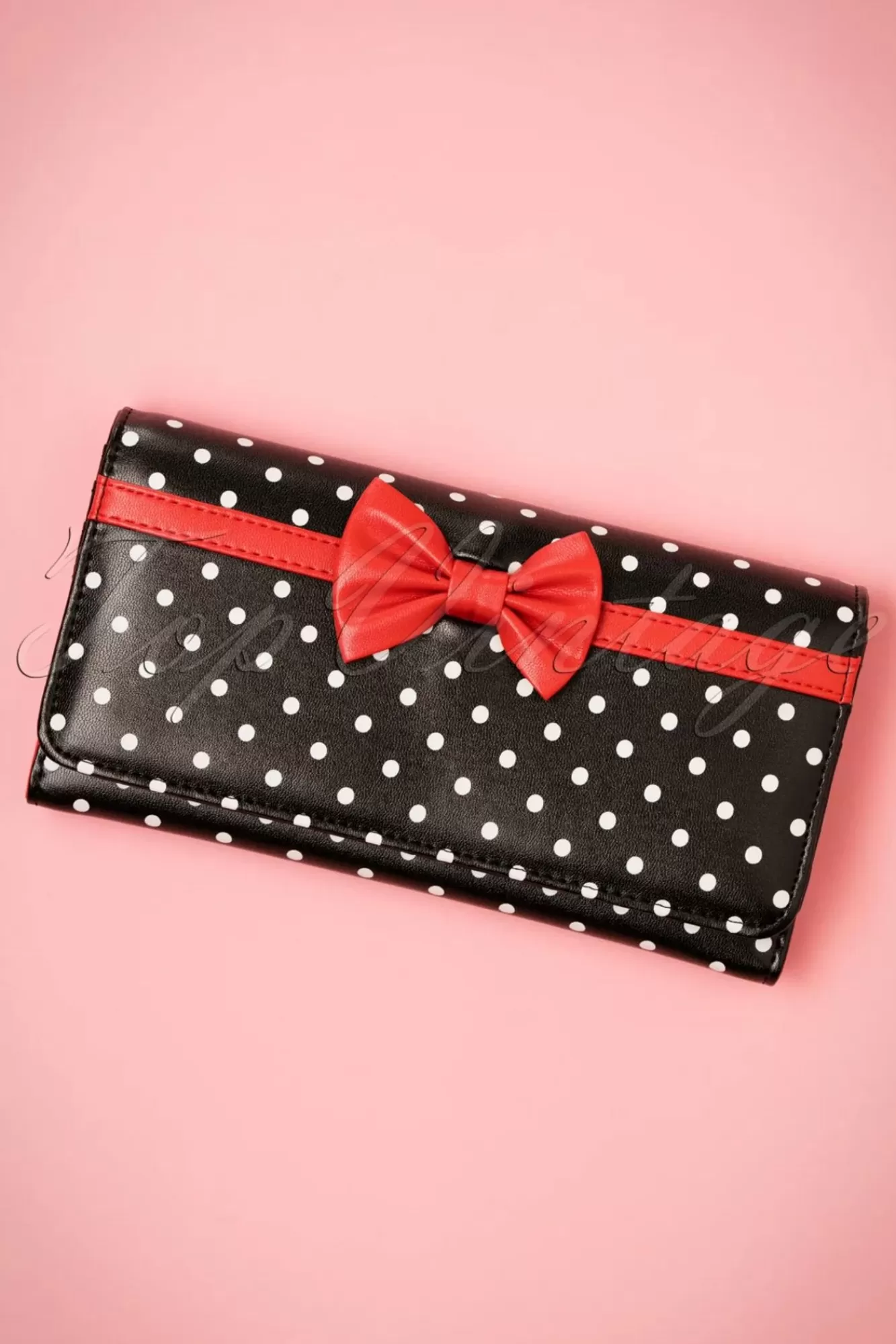 Store Banned Retro Carla Bow Polka Geldborse In Schwarz Und Rot