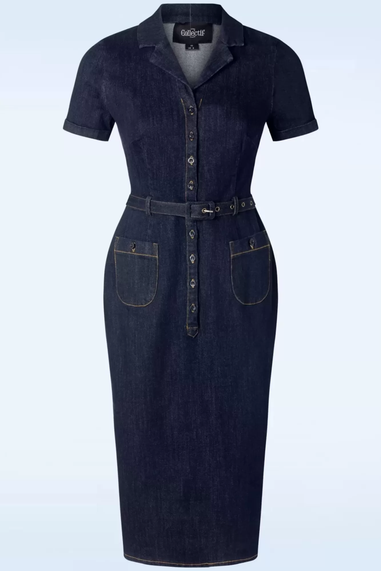 Best Collectif Clothing Caterina Denim Bleistiftkleid In Blau