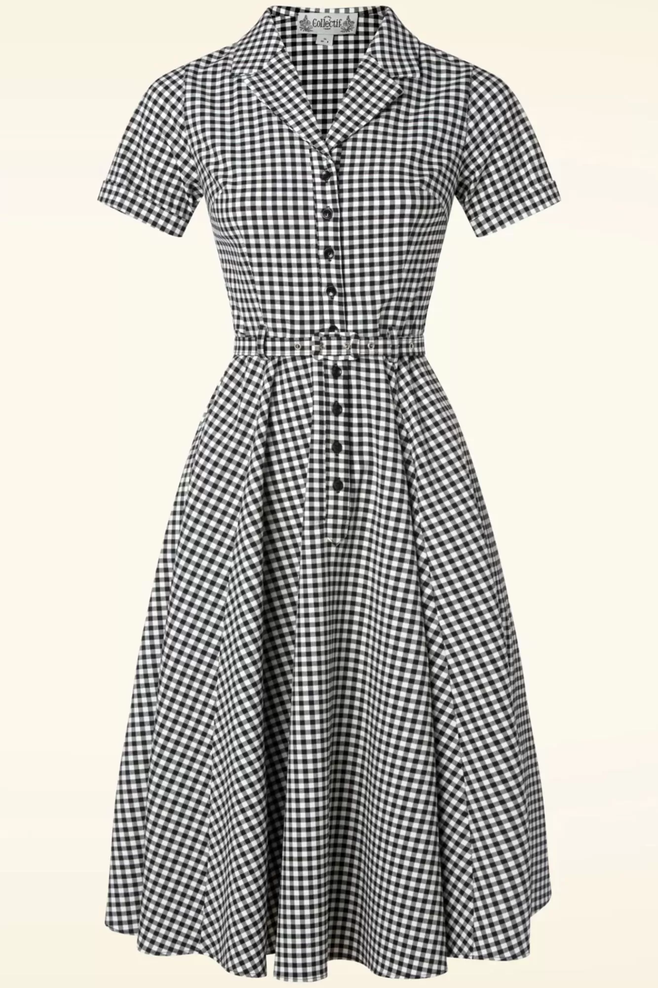 Best Sale Collectif Clothing Caterina Gingham Swing Kleid In Schwarz