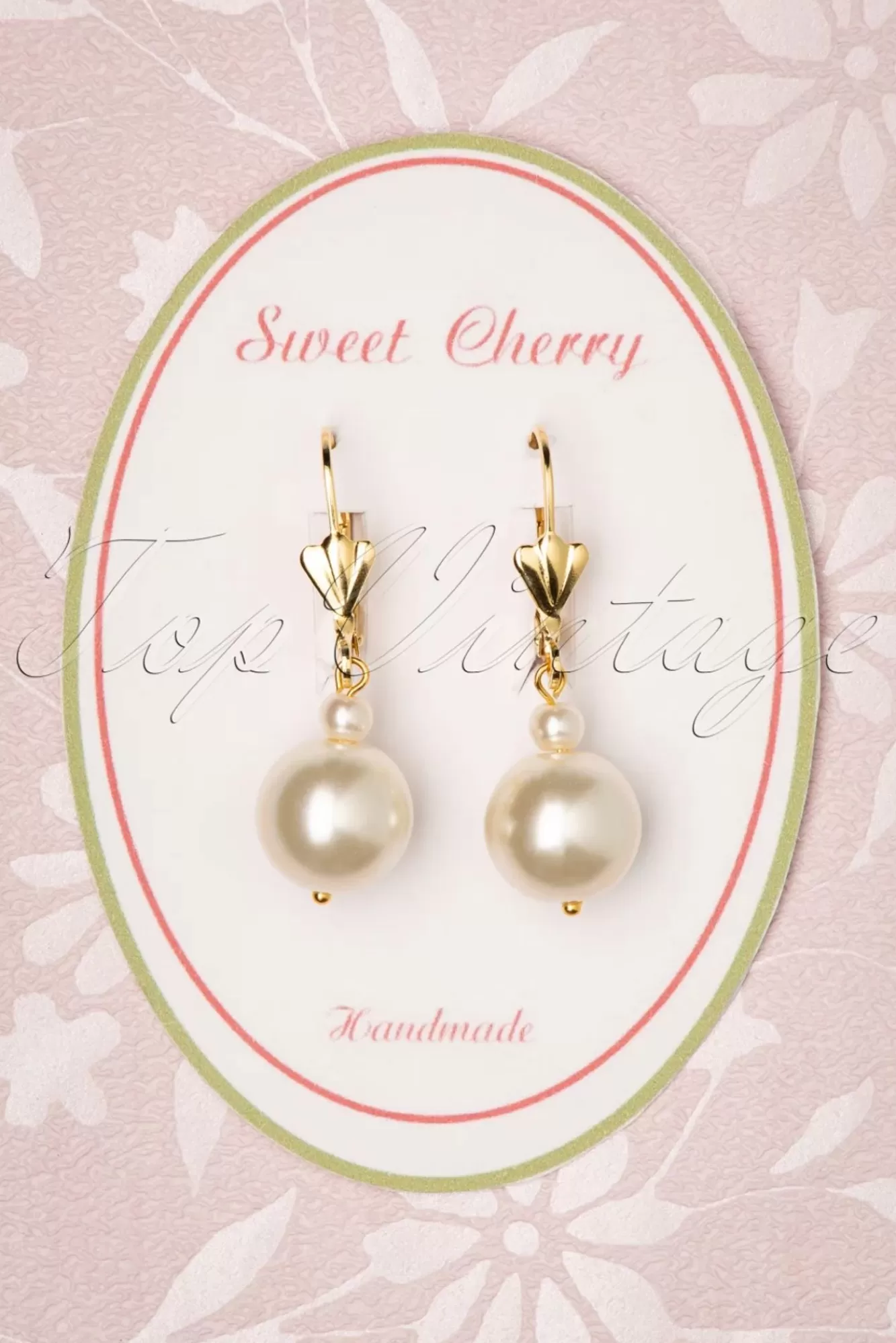 Discount Sweet Cherry Champagne Pearl Ohrringe In Gold Und Elfenbein