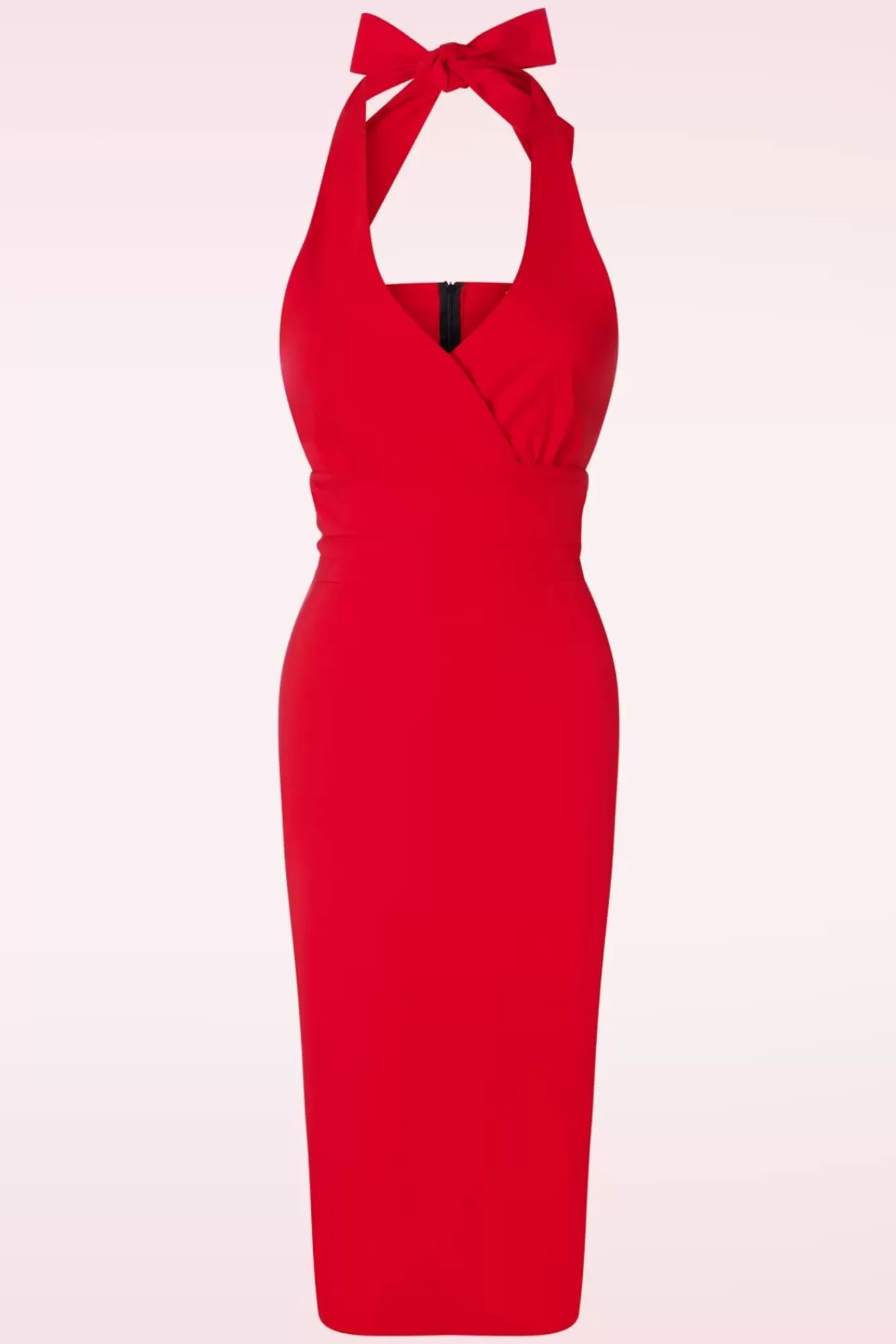 Hot Vintage Chic for Topvintage Cher Halter Pencil Dress In Red