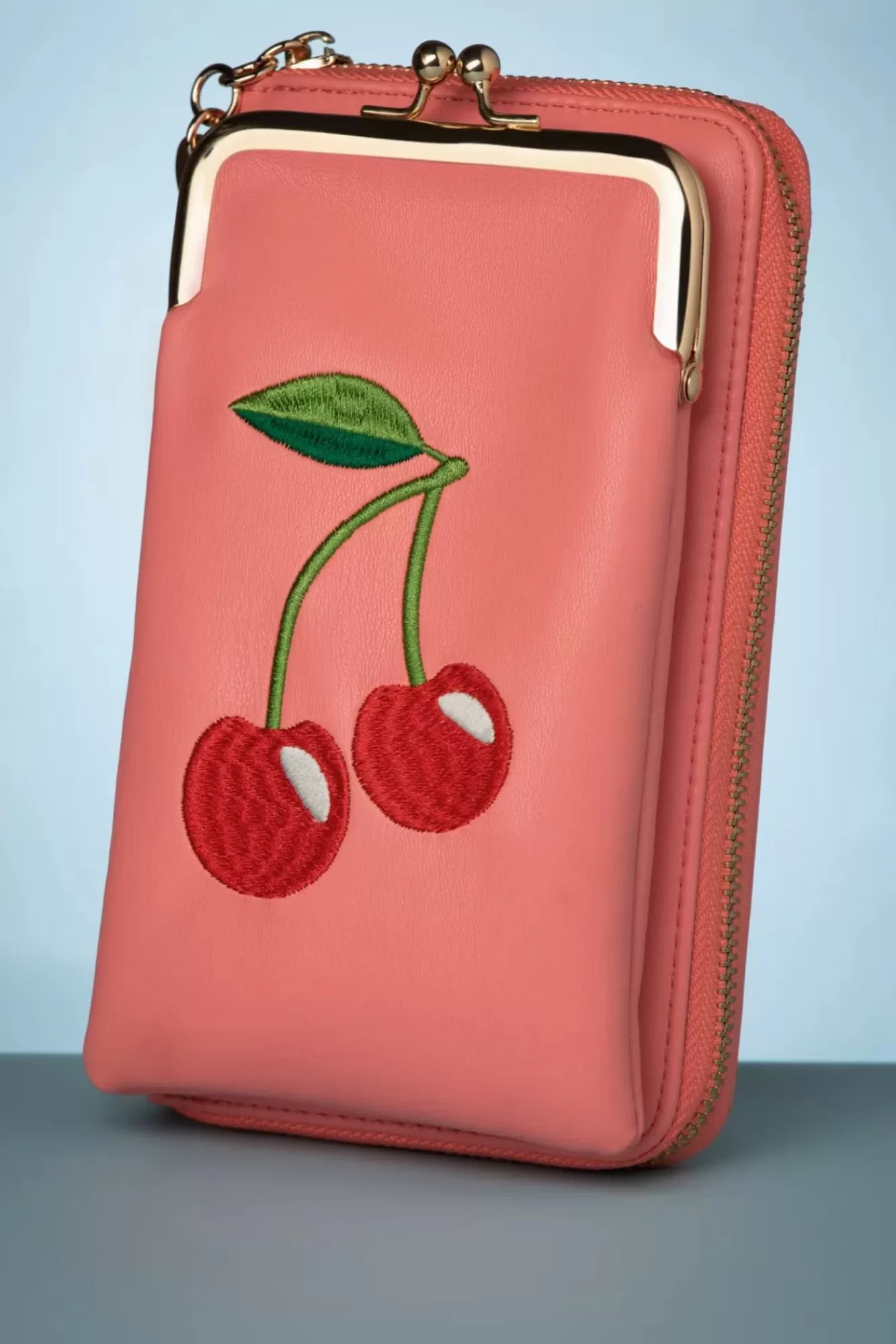 Clearance Banned Retro Cherry Pie Handytasche In Korallenrosa