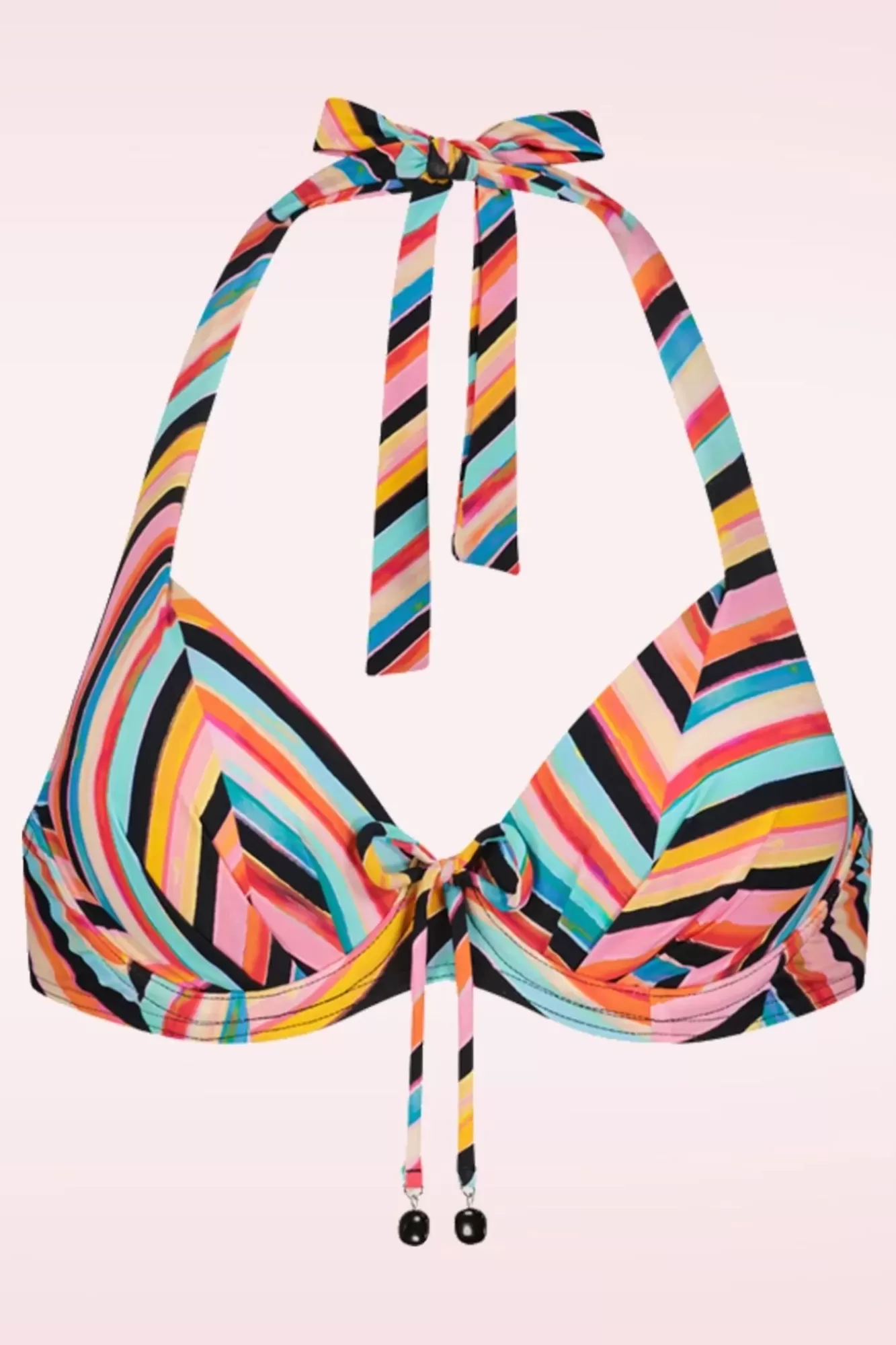 Fashion Cyell Chevron Chic Padded Bikini Top In Multi