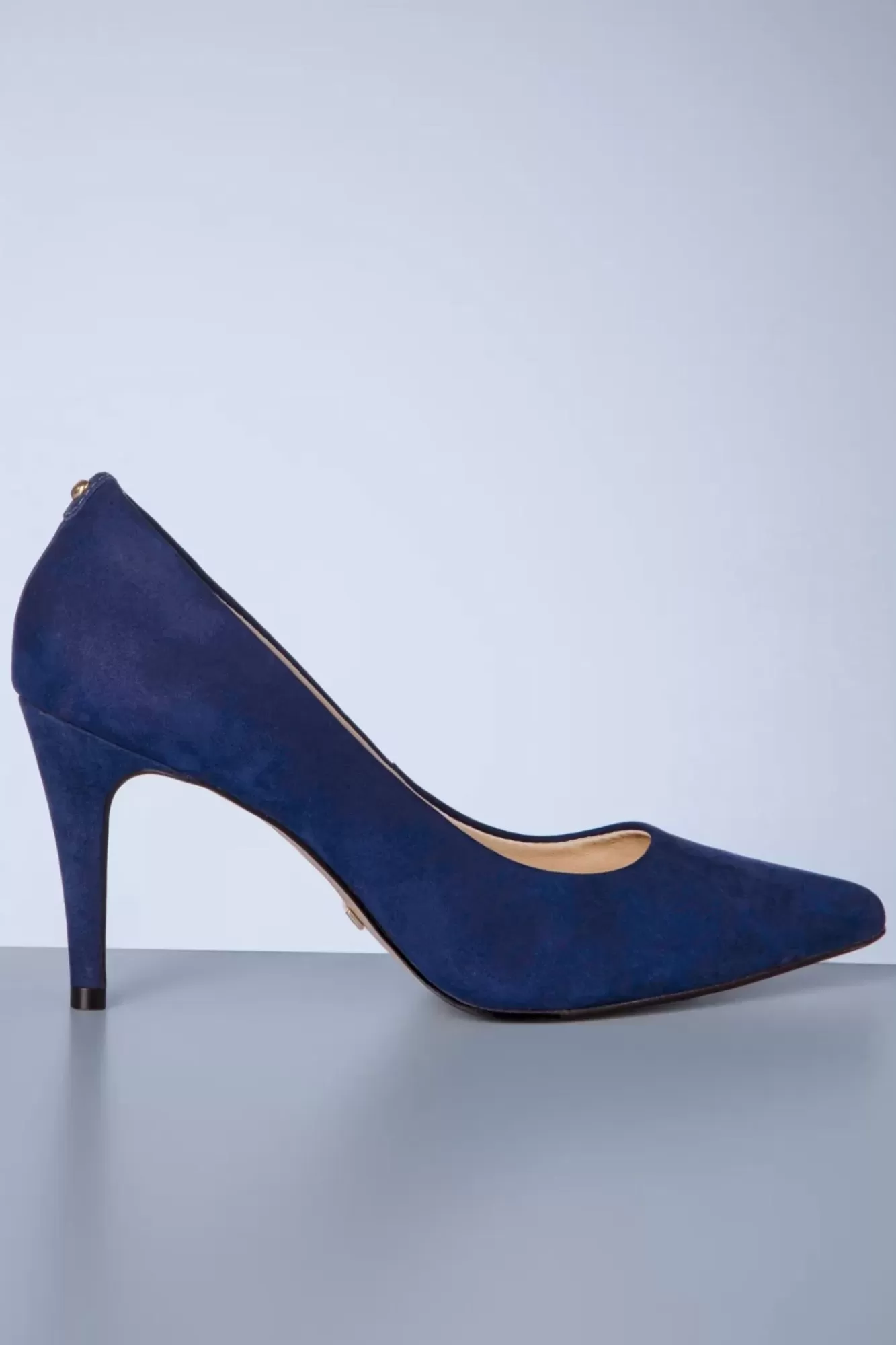 Fashion Parodi Shoes Claire Stiletto Nubuk Pumps In Marineblau