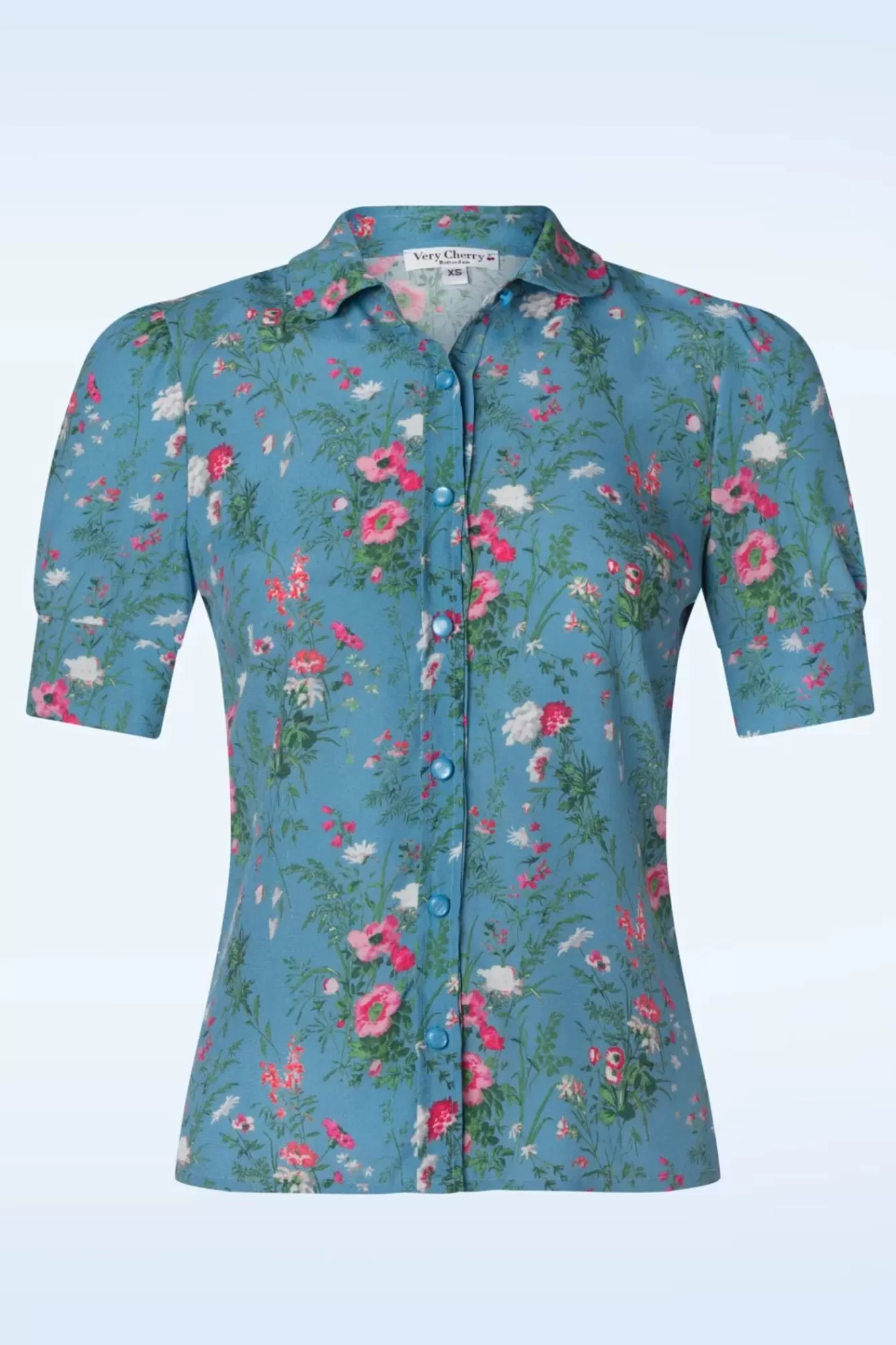 Best Sale Very Cherry Classic Fieldbouquet Bluse In Blau