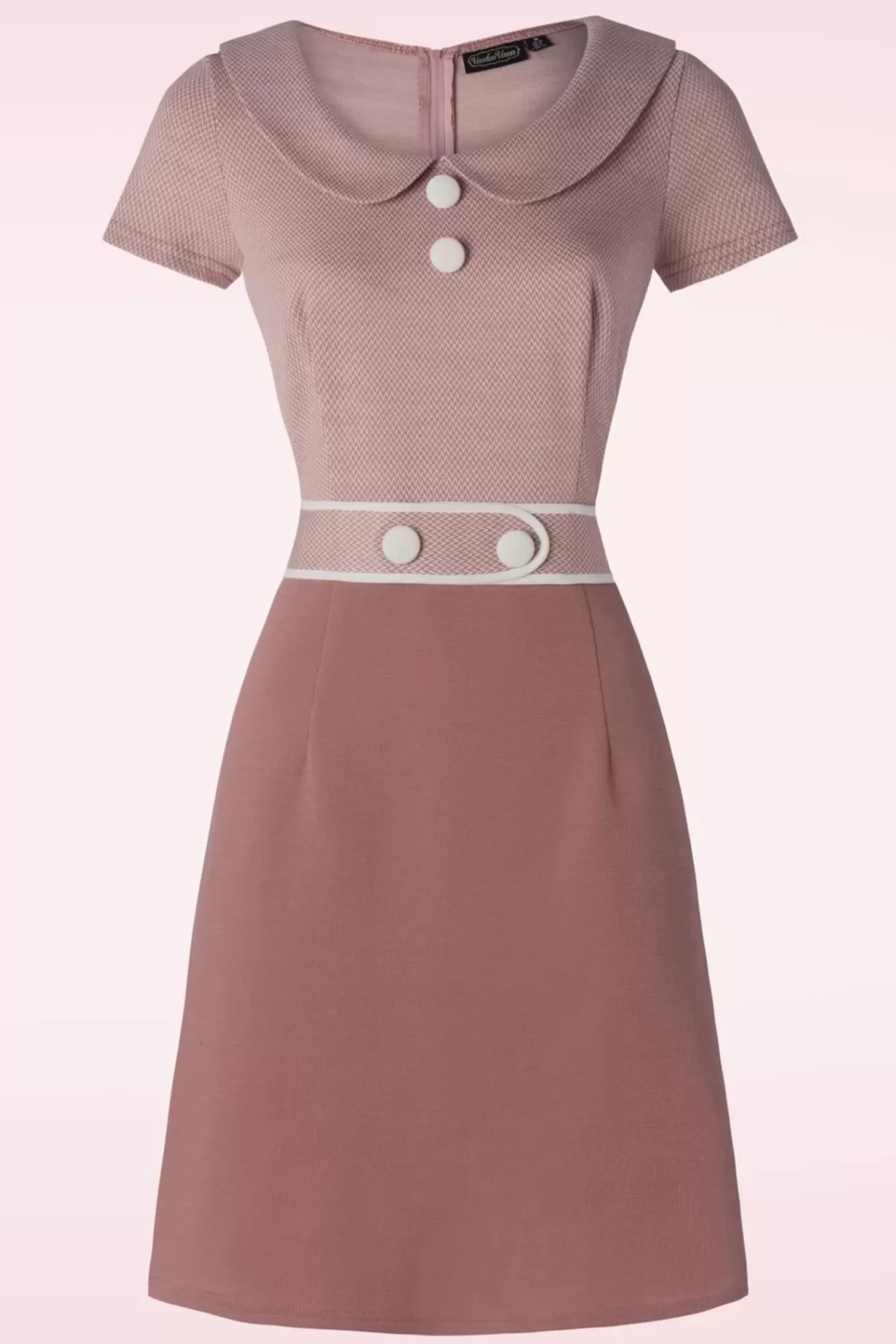 Sale Vixen Collard Mod Kleid In Puderrosa