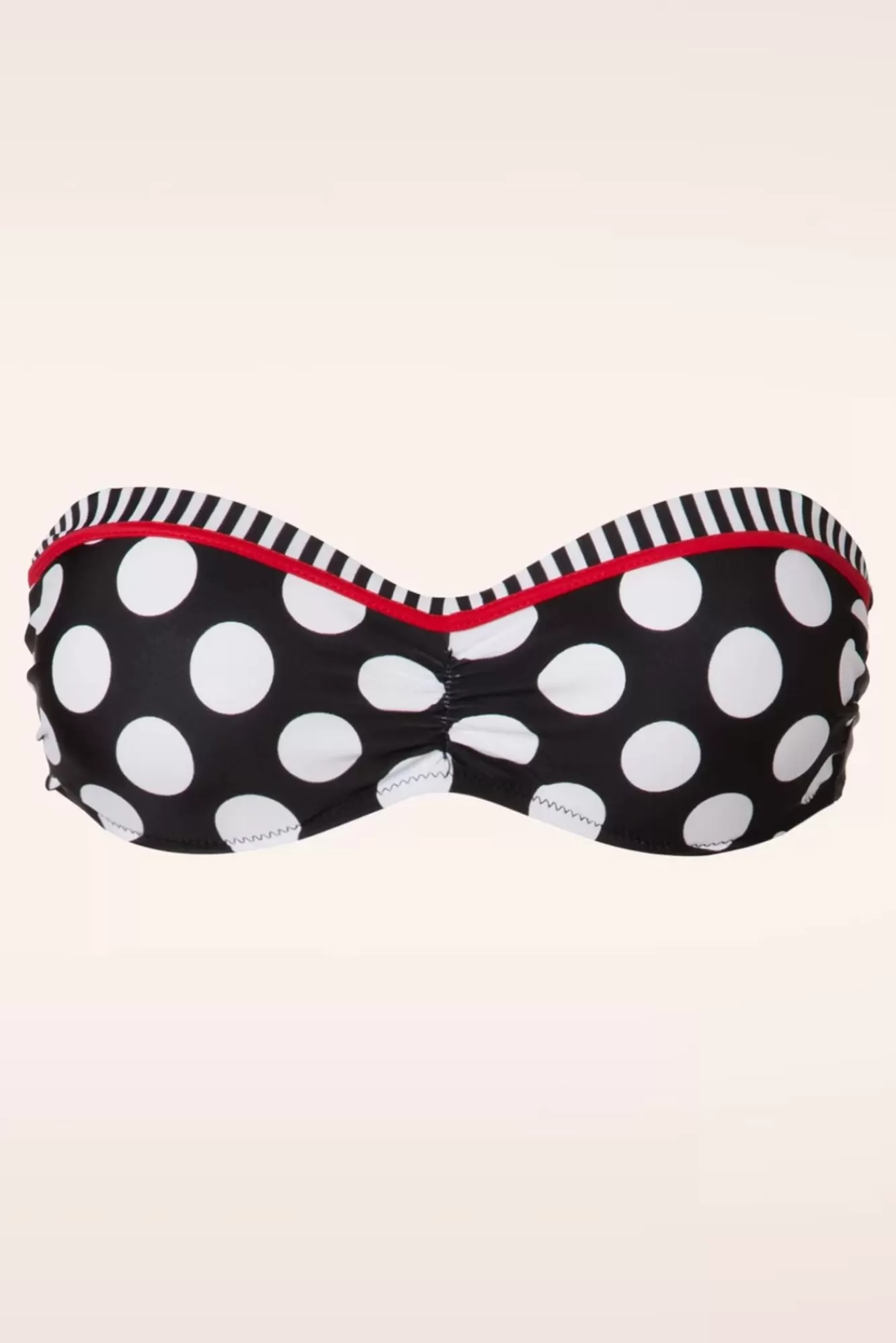 Clearance Belsira Debra Polkadot Stripes Neckholder-Bikinioberteil In Schwarz Und Weis