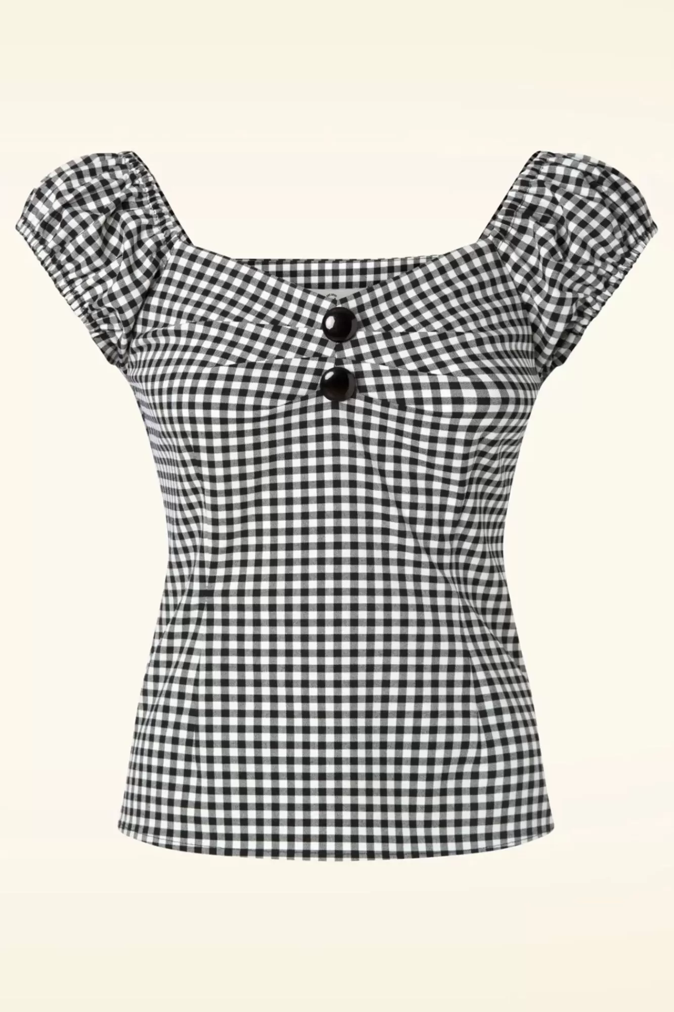 Best Collectif Clothing Dolores Gingham Top In Schwarz Und Weis