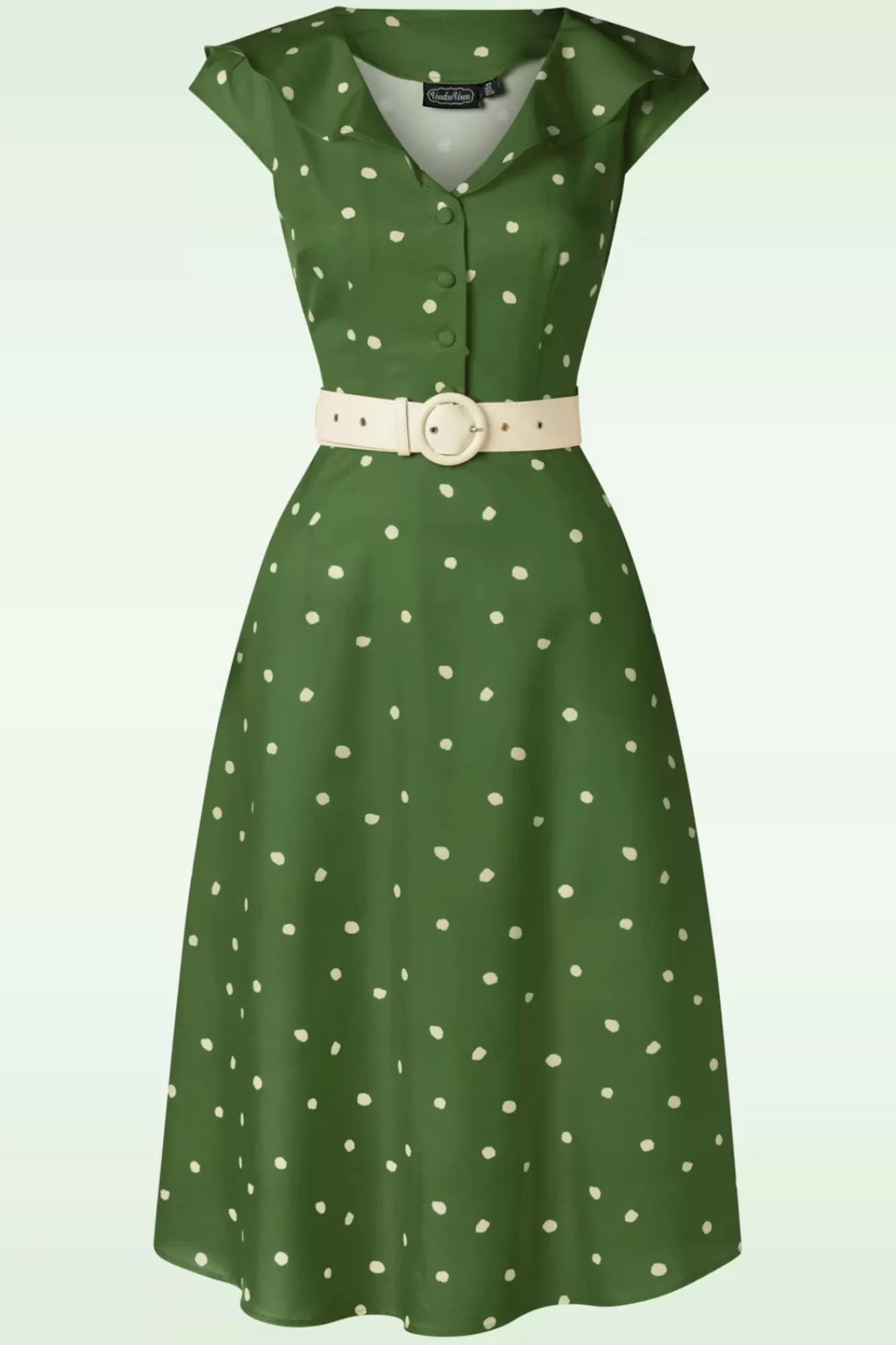 Fashion Vixen Dotty Midikleid Mit Weitem Kragen In Grun