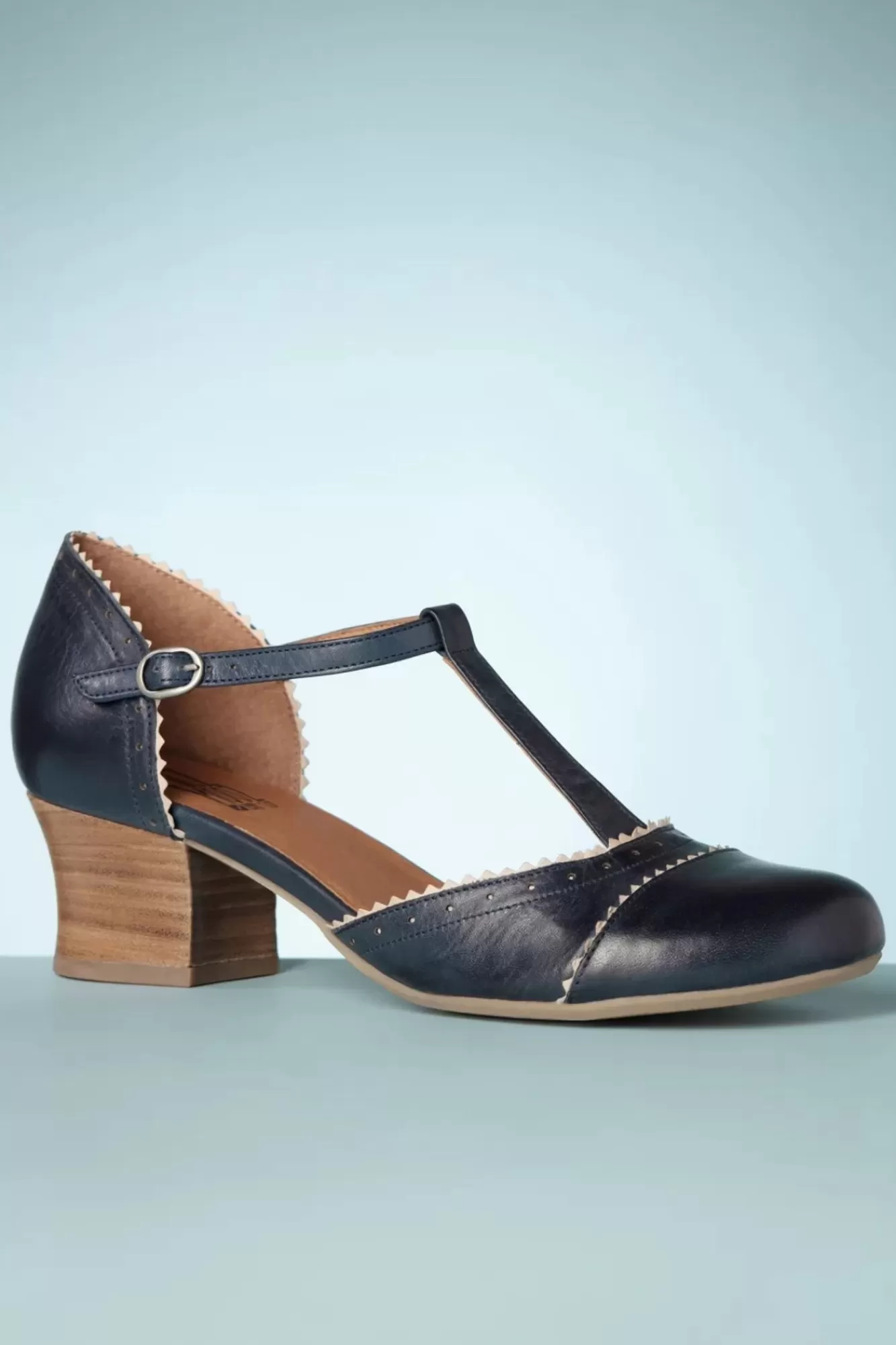 Flash Sale Miz Mooz Fernie T-Strap Pumps In Denim Und Creme