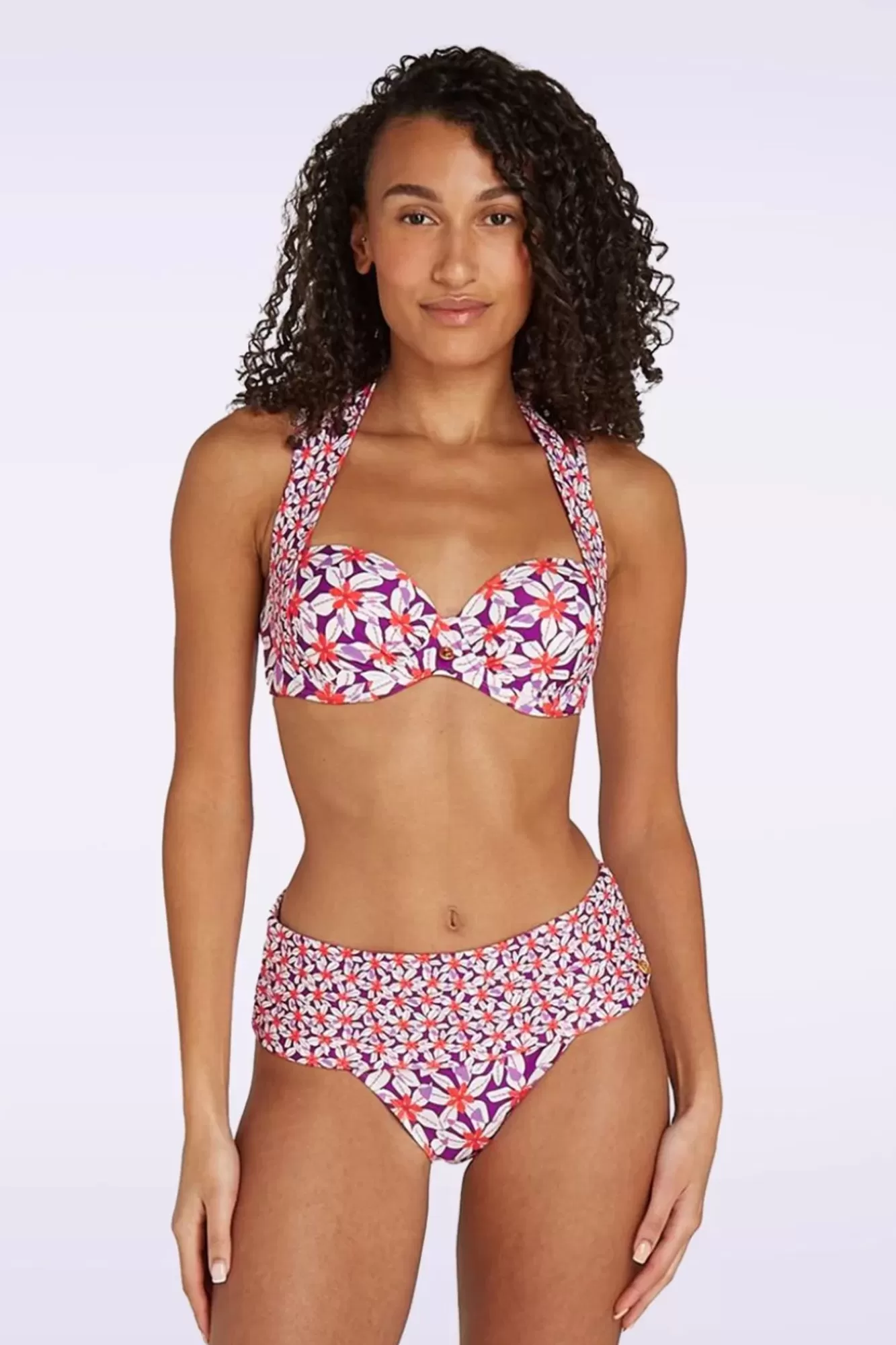 Cheap TC Beach Flipover-Bikinihose „Summer Flowers" In Lila