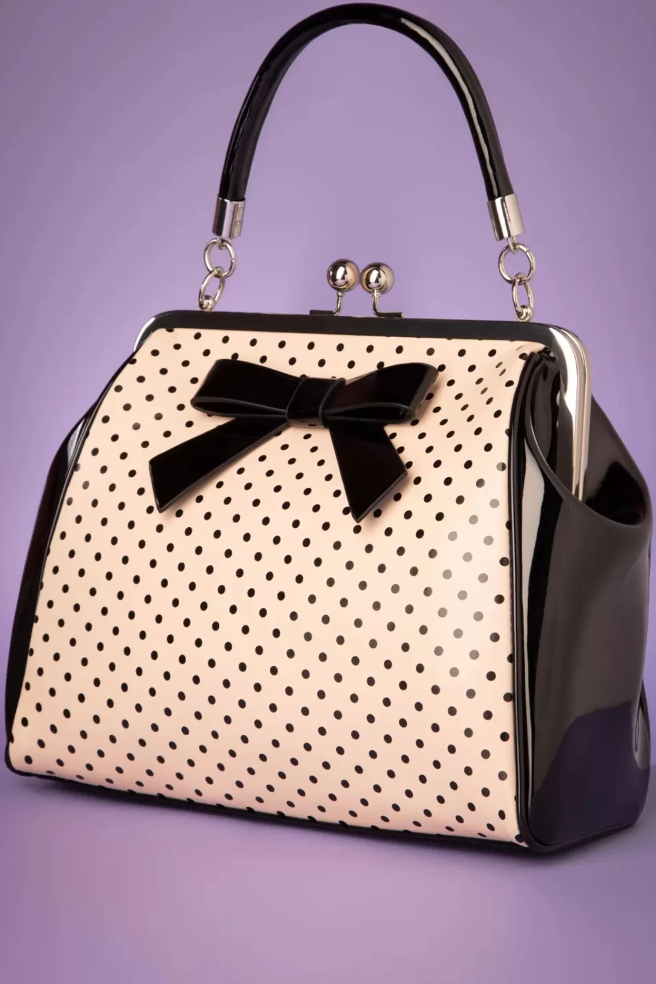 Best Sale Banned Retro Frances Polka Star Bag In Schwarz Und Blush