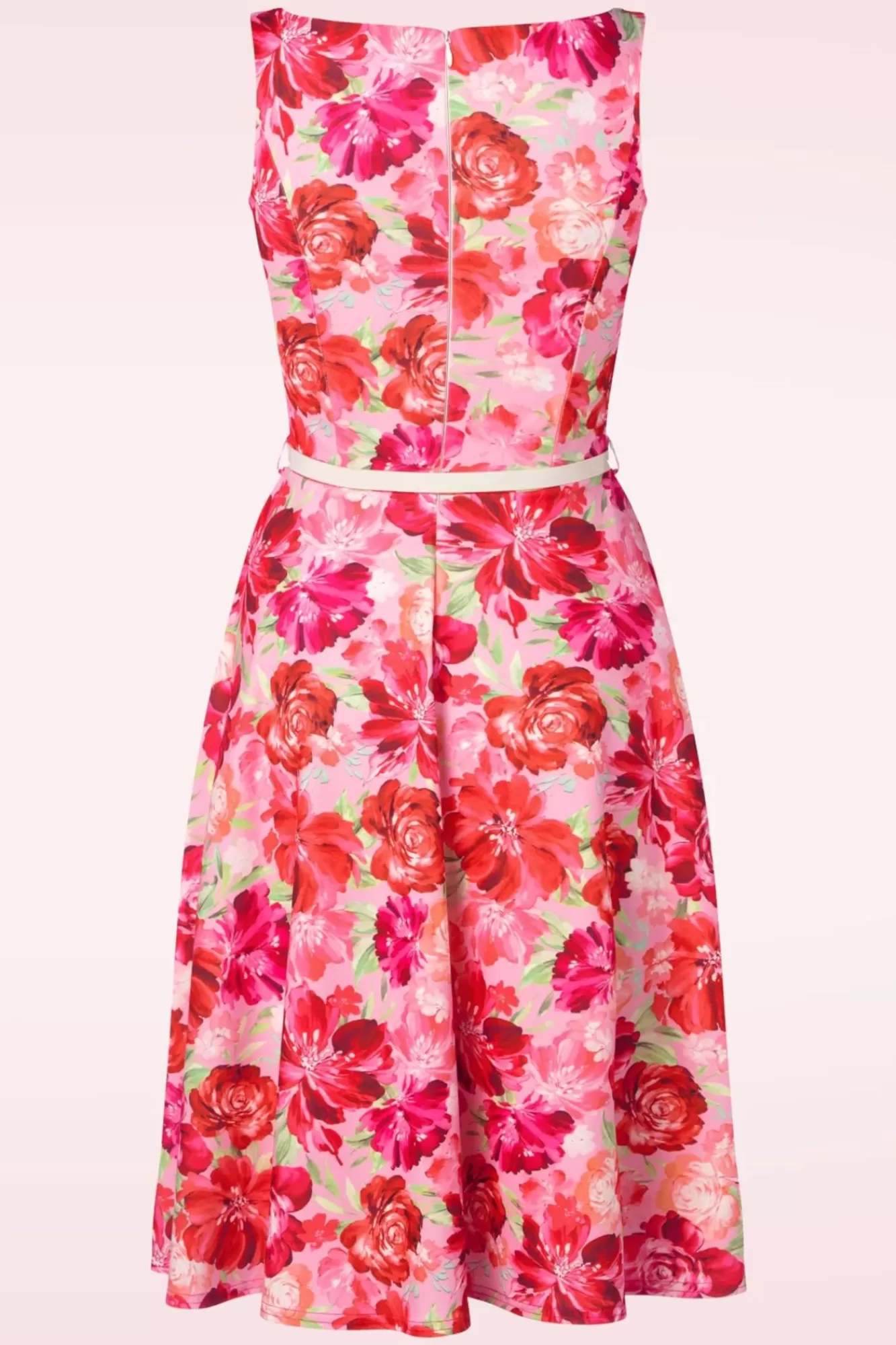 Online Vintage Chic for Topvintage Francine Floral Swing Kleid In Rosa