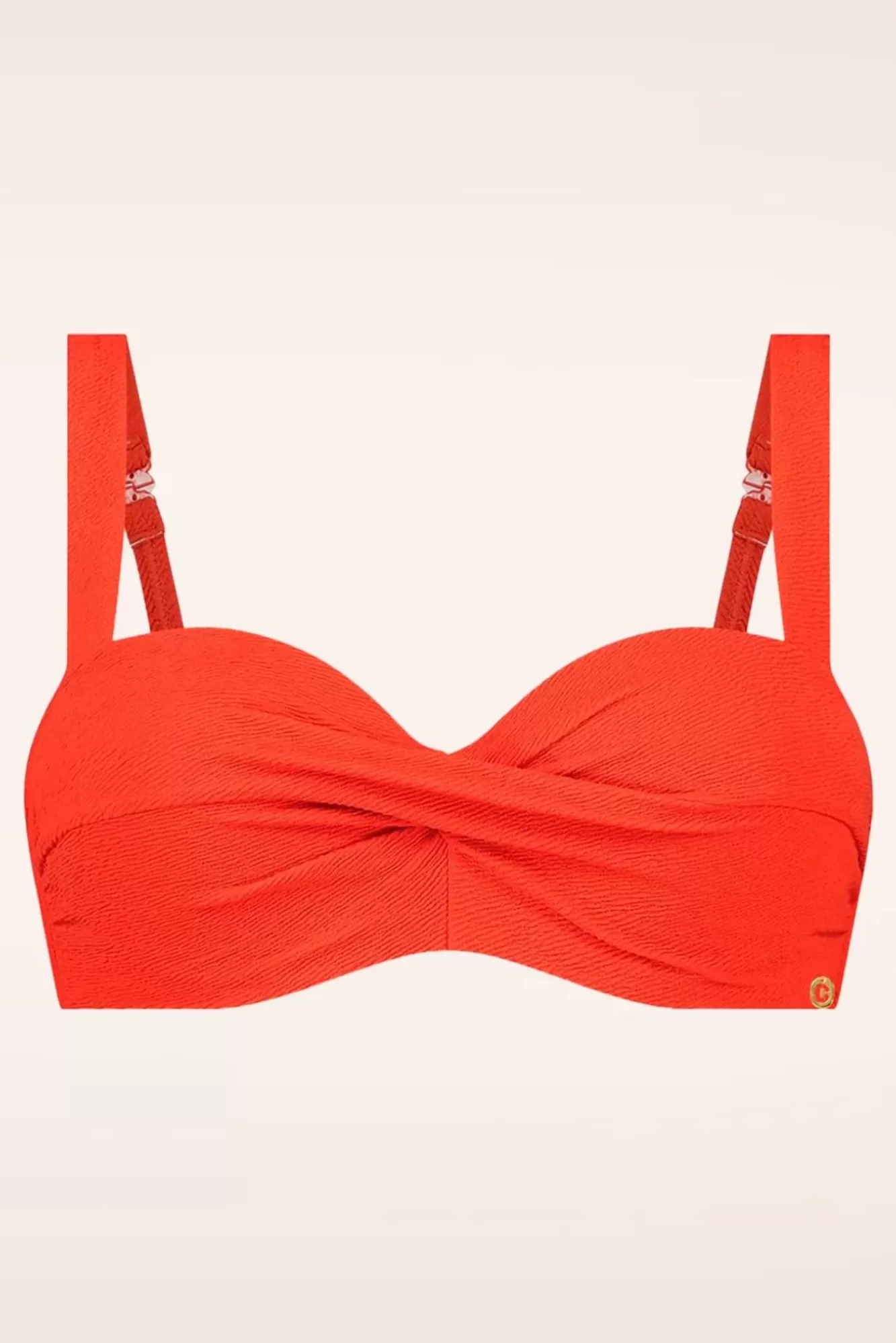 Best Sale TC Beach Gedrehtes Bikinioberteil In Sommerrot