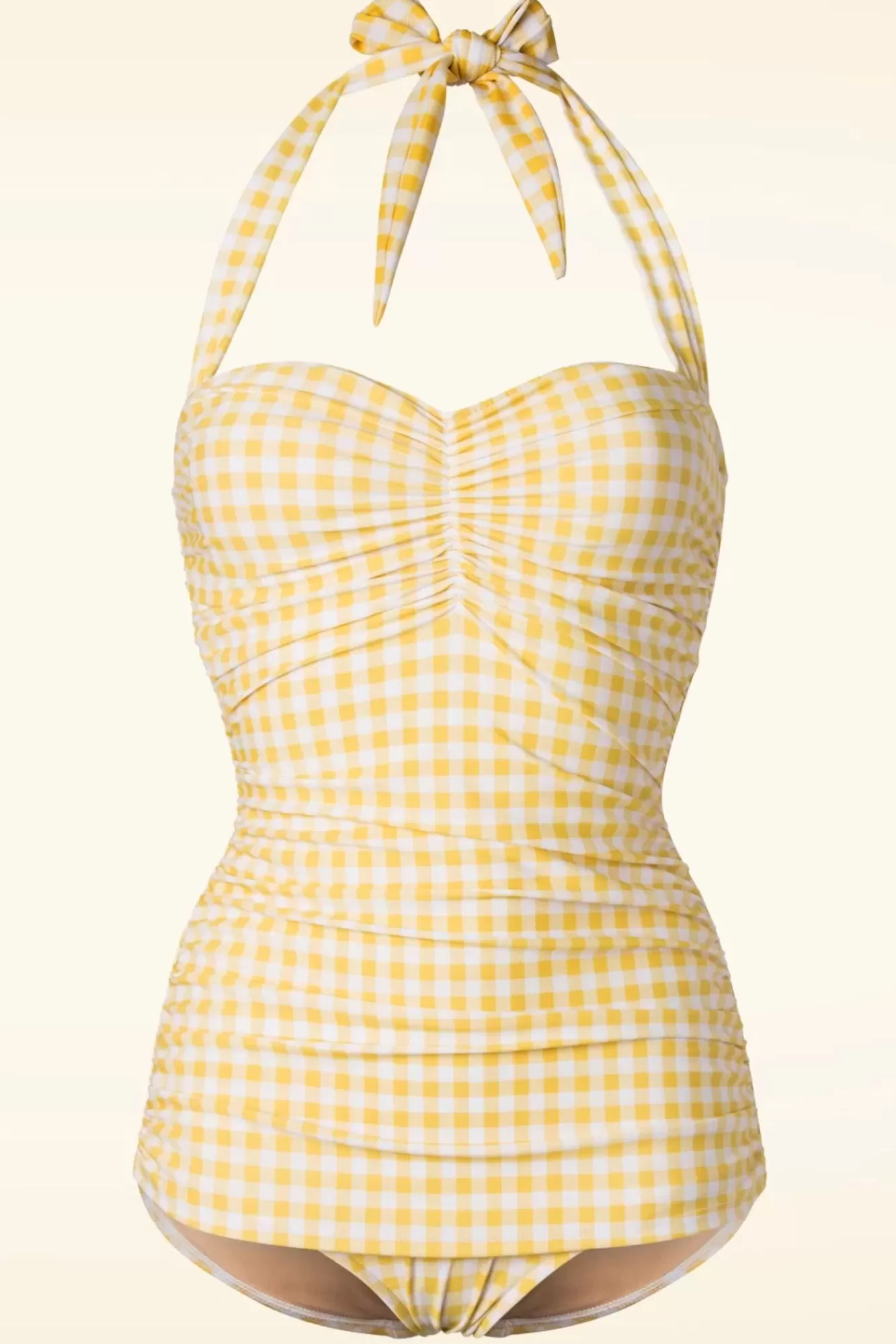 Best Esther Williams Gingham-Sommer-Badeanzug In Gelb Und Weis