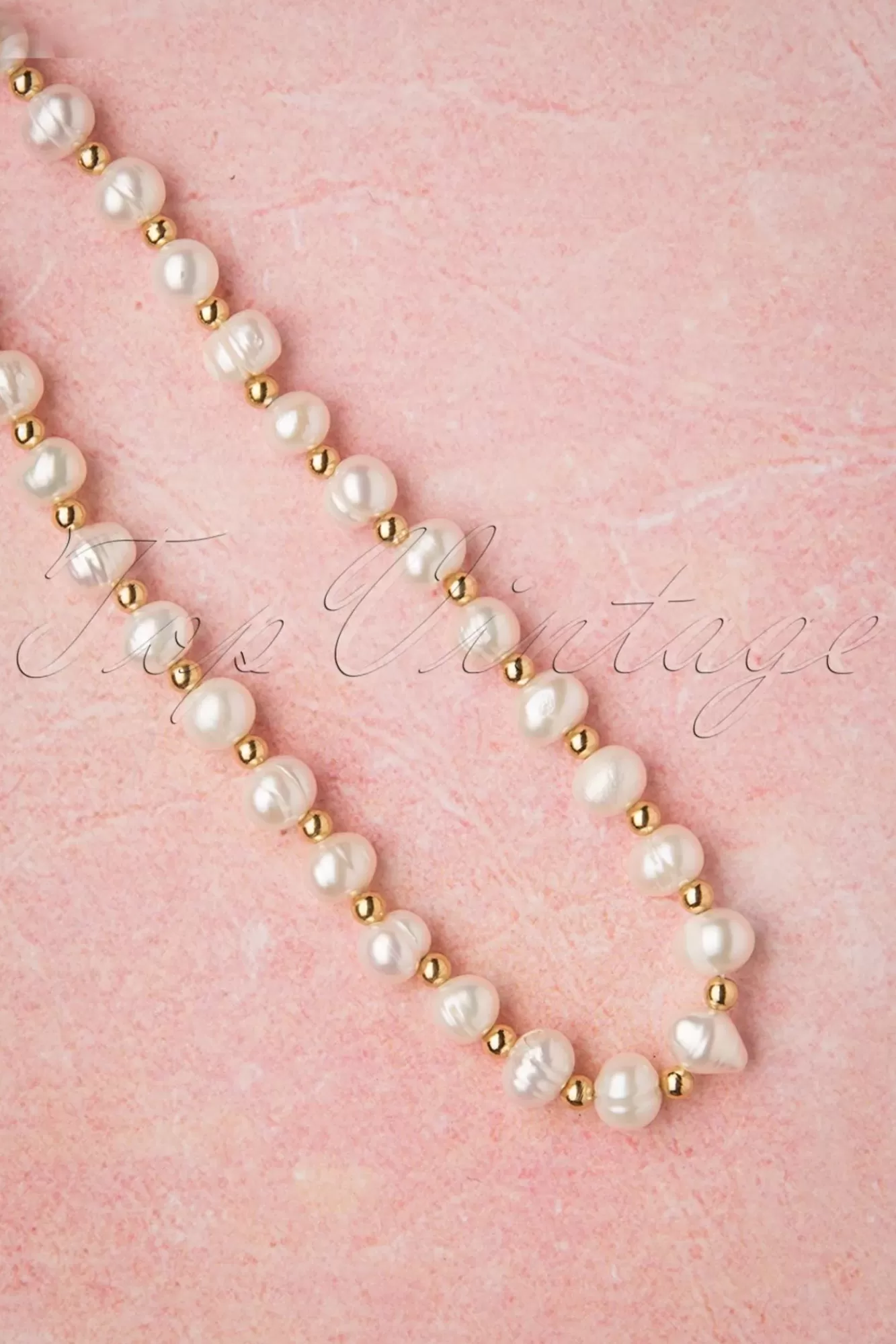 Online Topvintage Boutique Collection Give Me Pearls Halskette In Gold Und Elfenbein