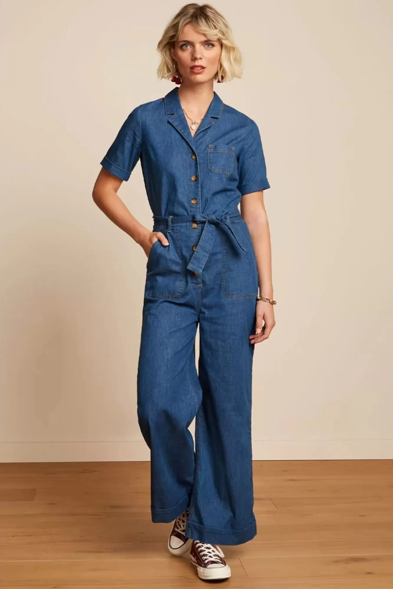 Discount King Louie Gracie Jumpsuit Chambray In Jeans Blau