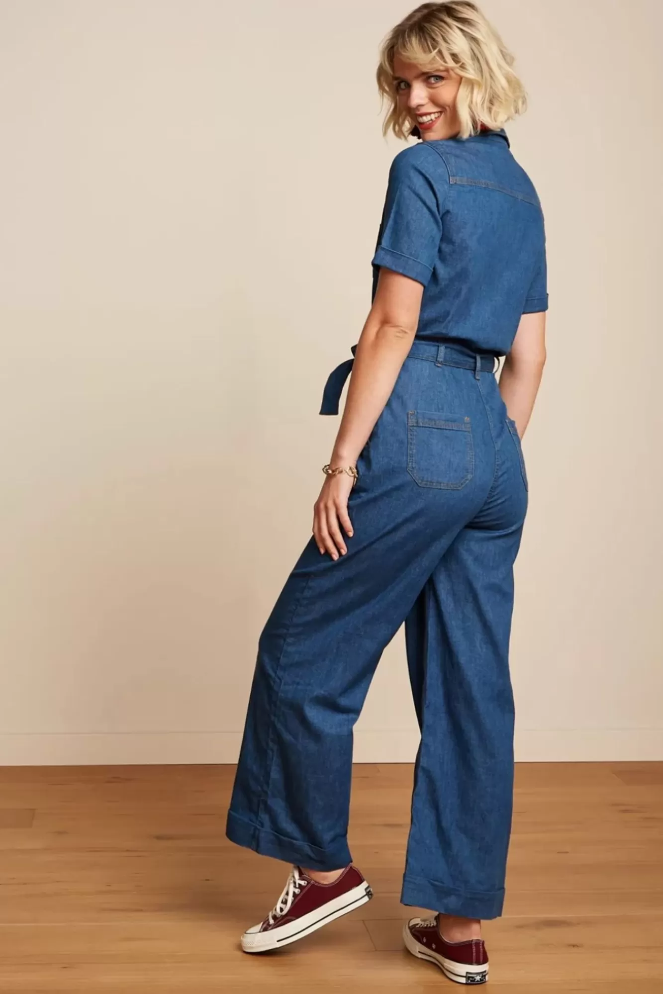 Discount King Louie Gracie Jumpsuit Chambray In Jeans Blau