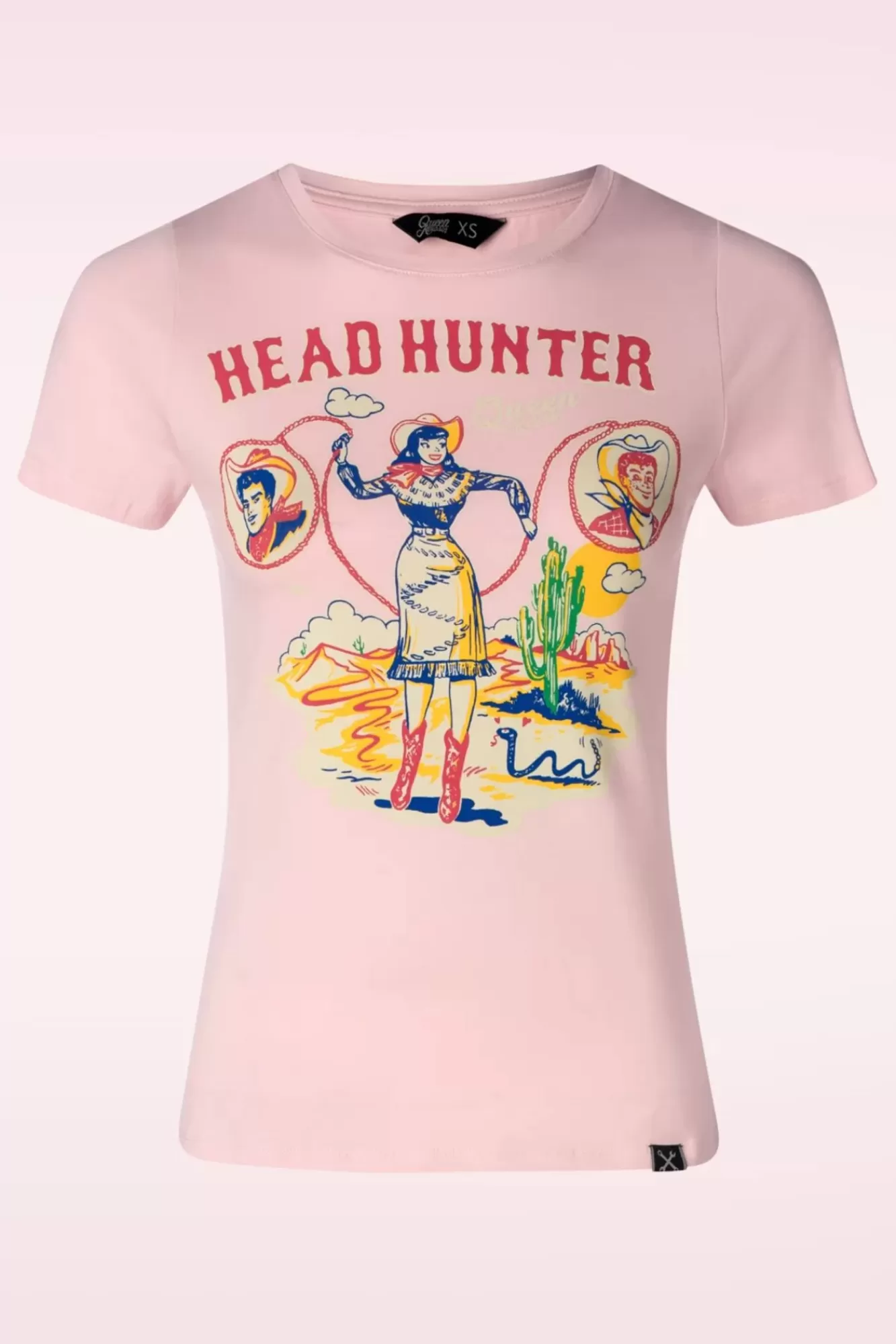 Fashion Queen Kerosin Head Hunter T-Shirt In Rosa