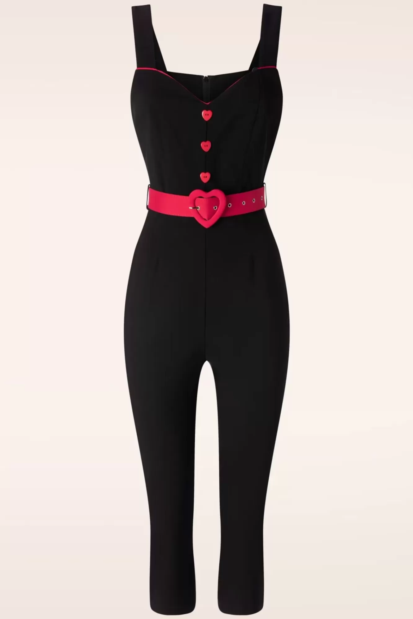 Sale Vixen Heart Buckle Capri Jumpsuit In Schwarz