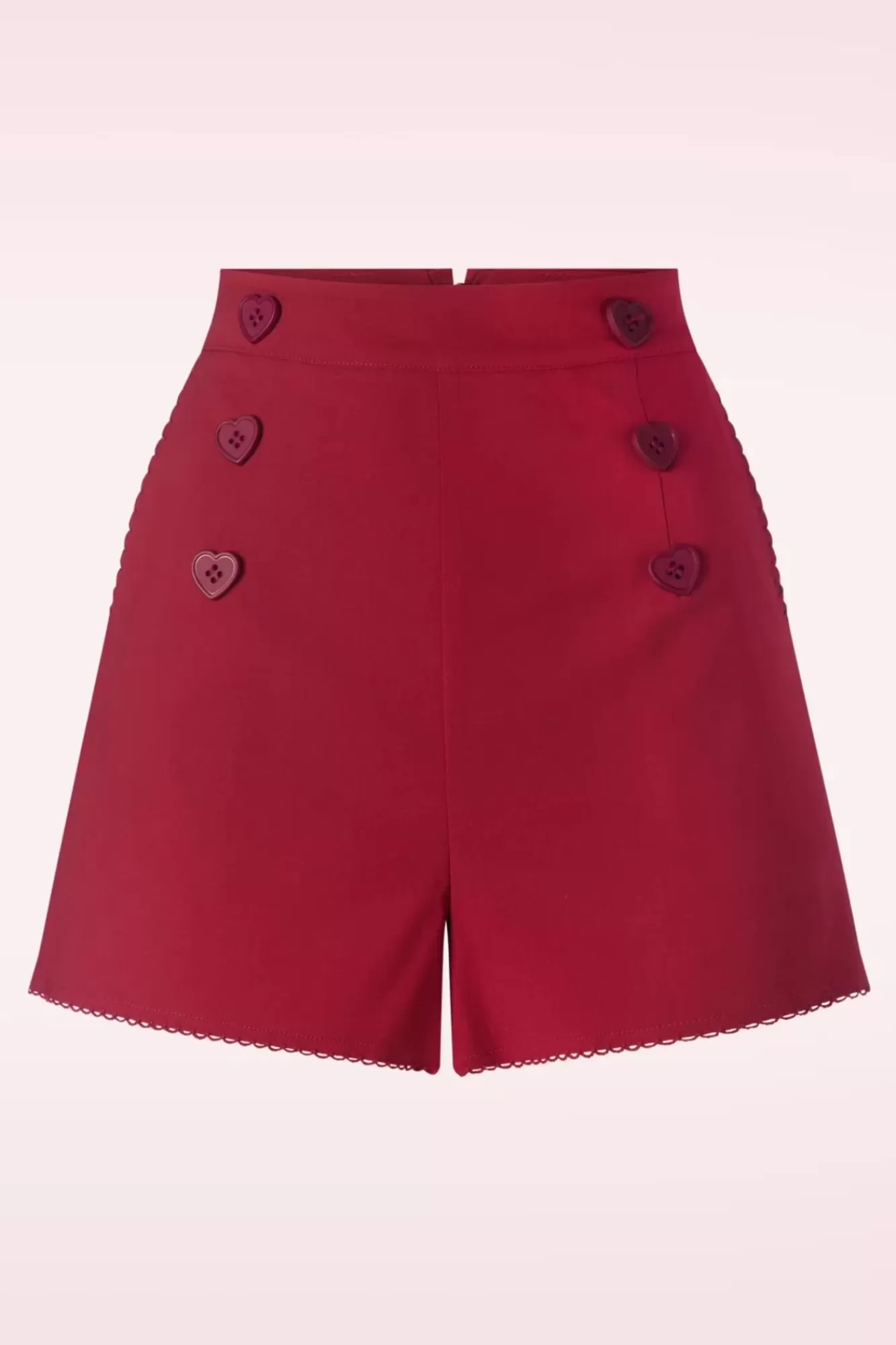 Store Vixen Heart Button Shorts In Rot