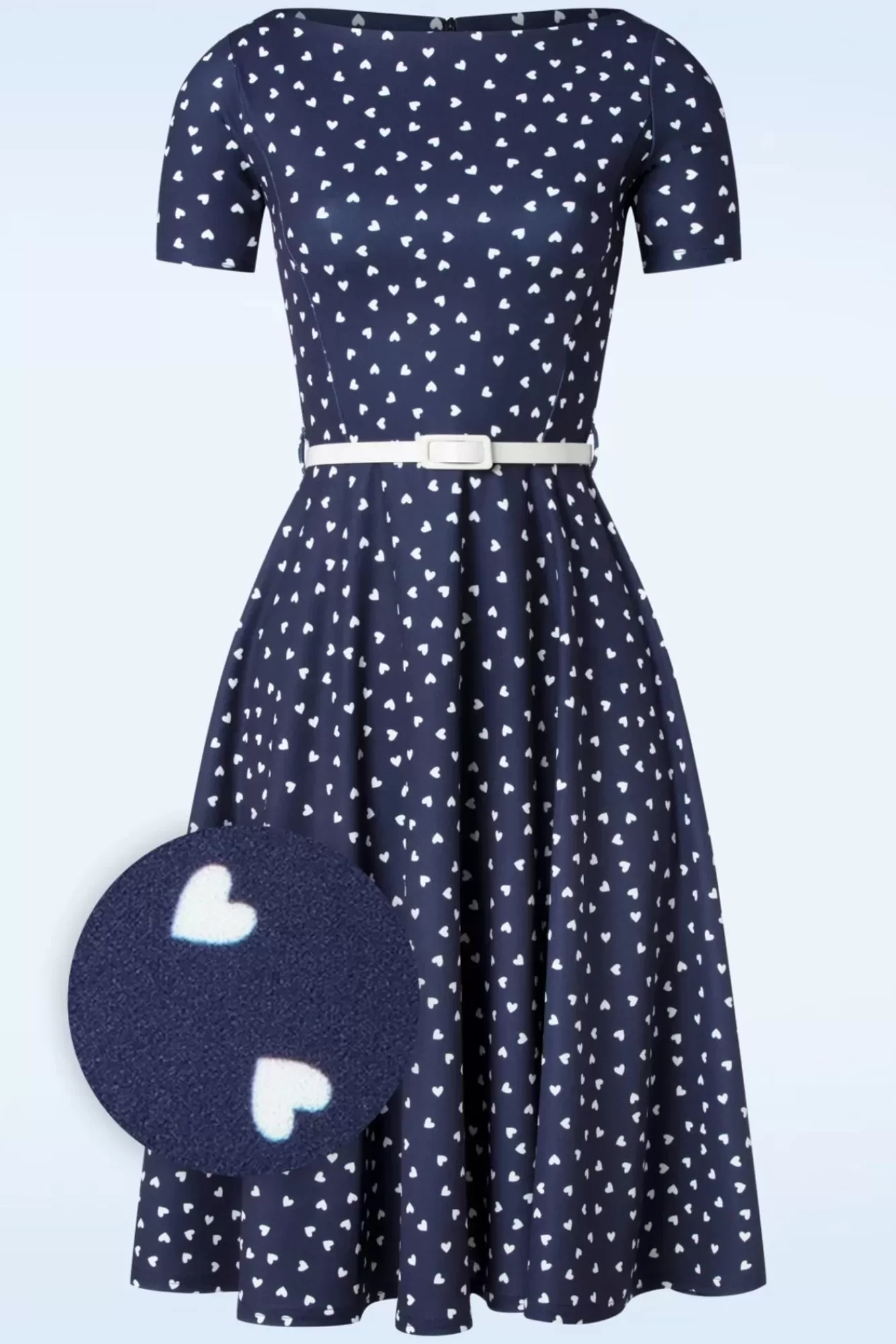 Clearance Vintage Chic for Topvintage Hilly Hearts Swing Kleid In Navy