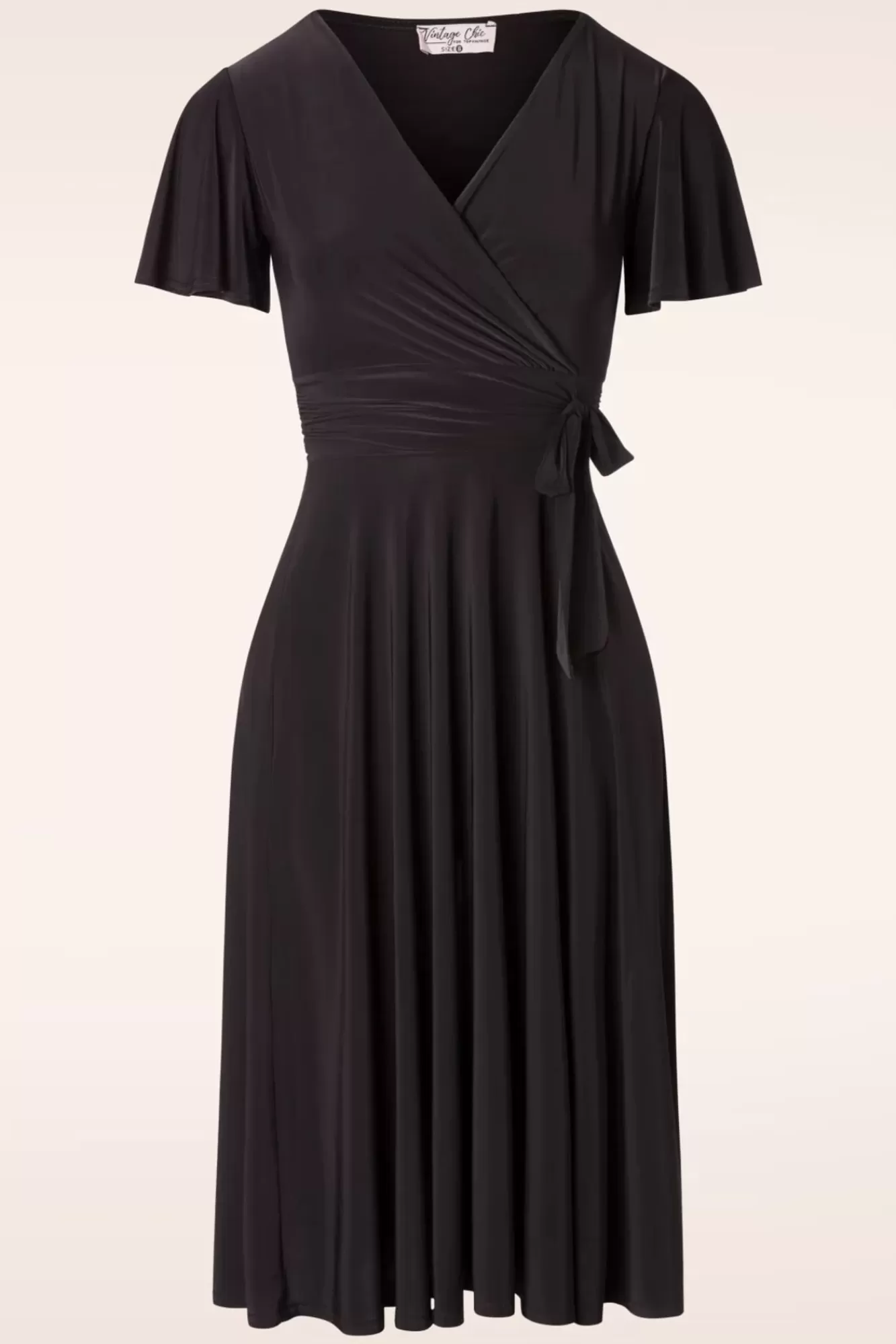 Hot Vintage Chic for Topvintage Irene Crossover-Swing-Kleid In Schwarz