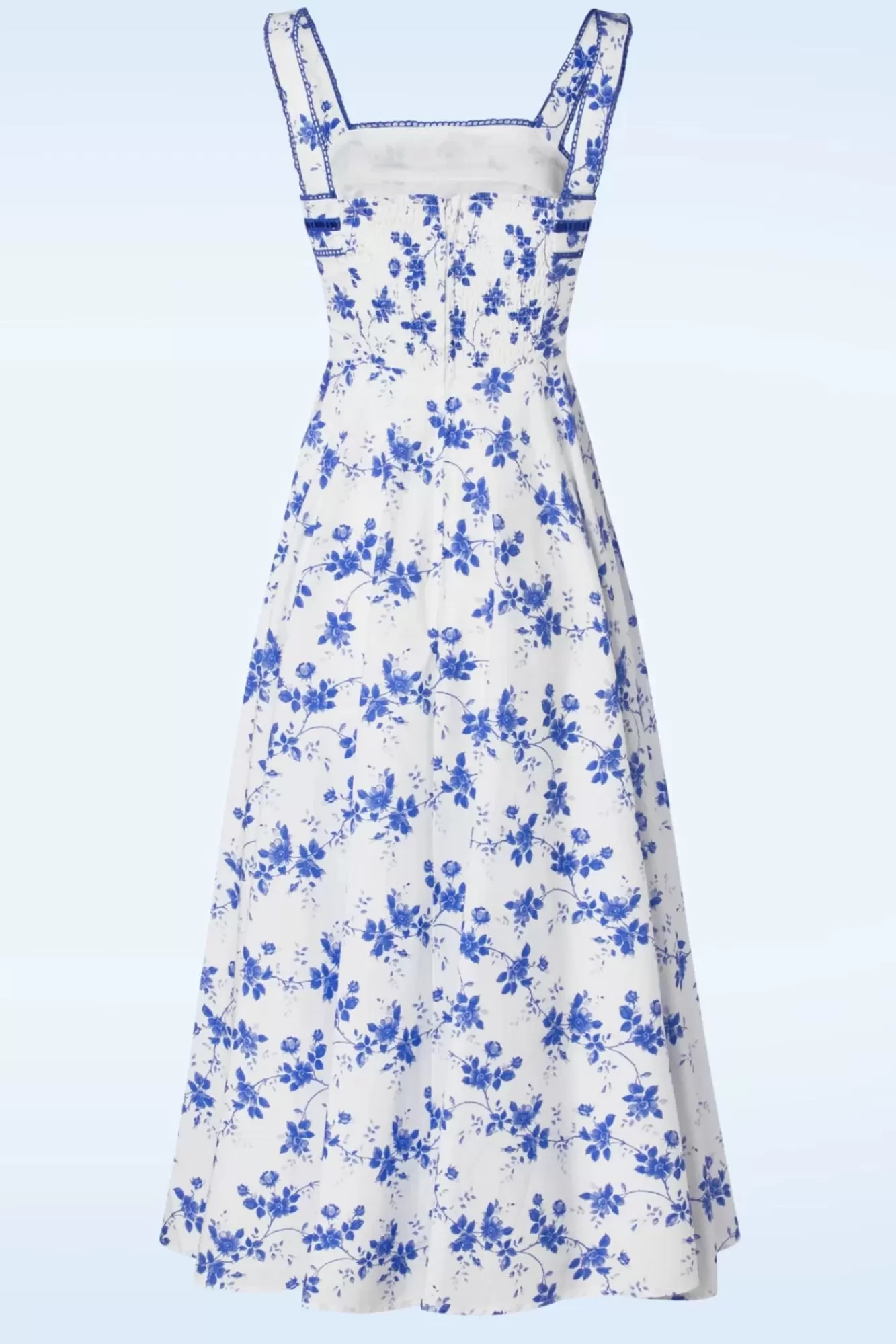 Store Timeless Ivy Floral Kleid In Eisigem Weis Und Blau