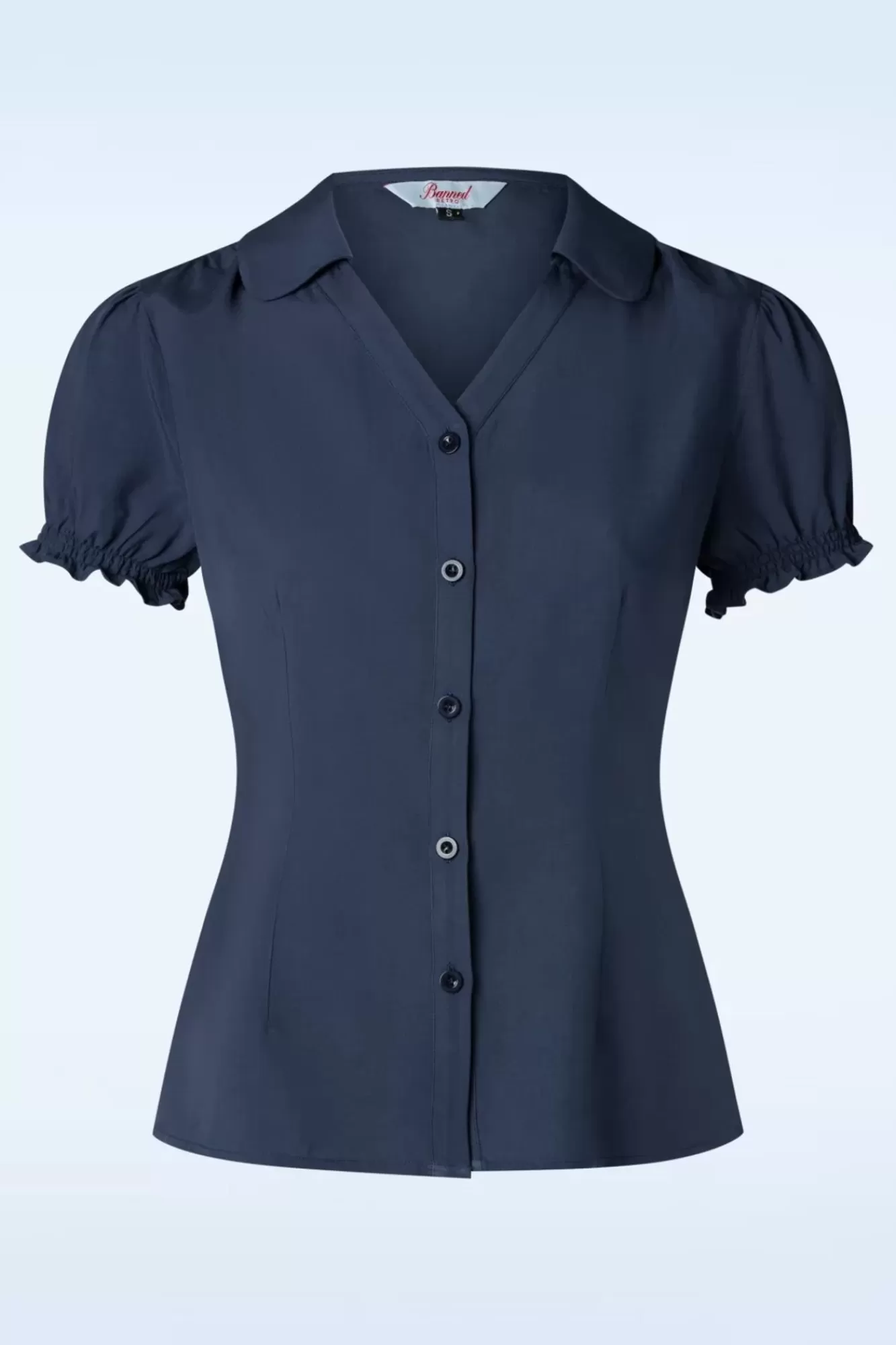 Shop Banned Retro Jane Bluse In Navy