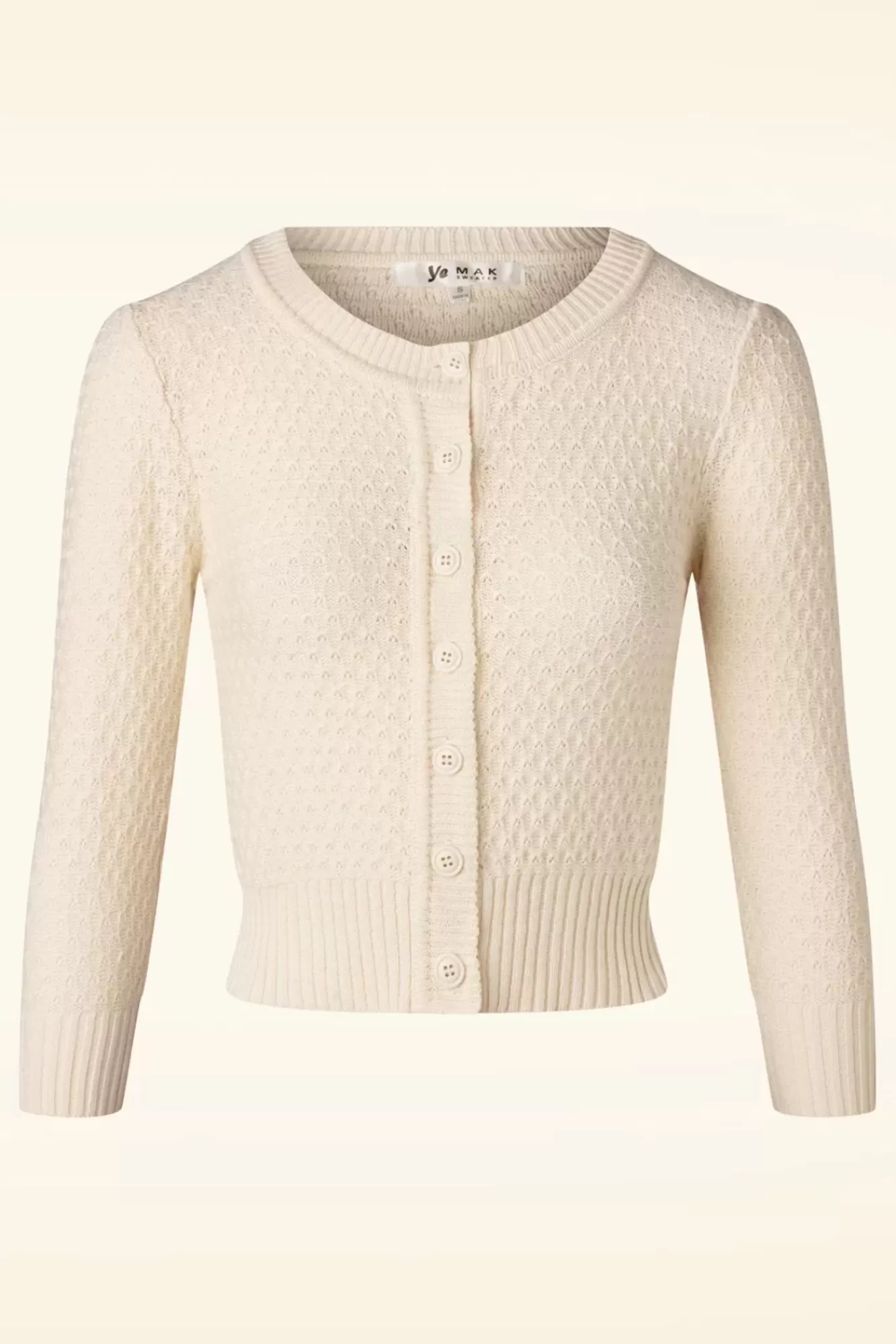 Fashion Mak Sweater Jennie Strickjacke In Oatmeal