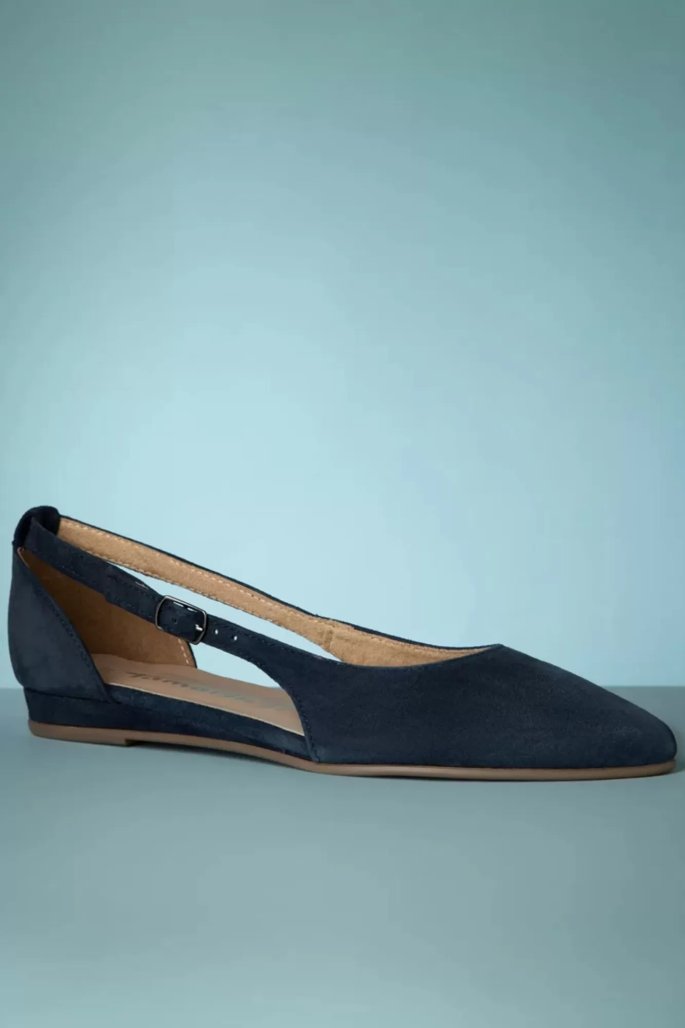 Outlet Tamaris Josie Wildleder Flats In Navy