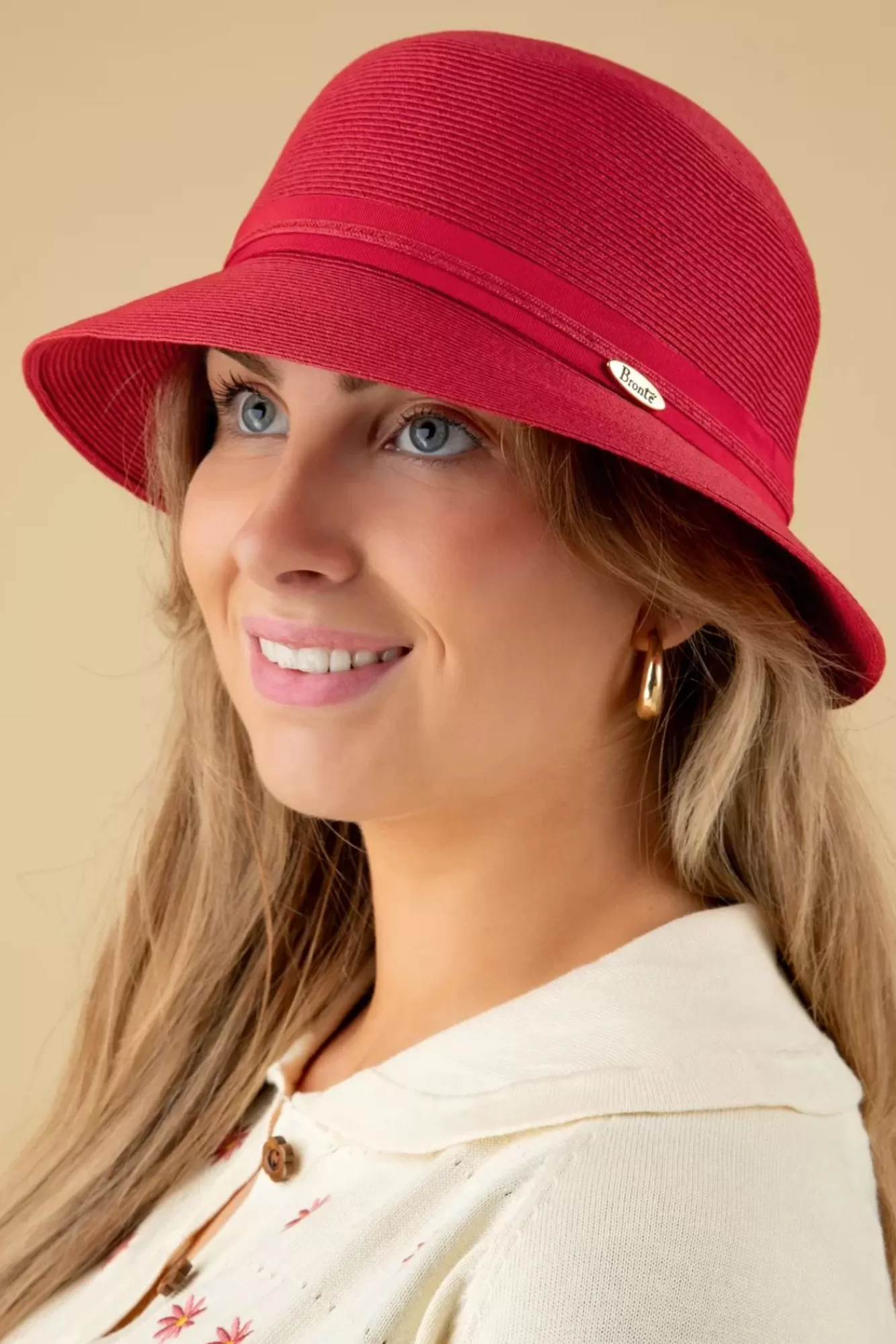 Sale Brontu00e9 Julia Cloche Strohhut In Rot