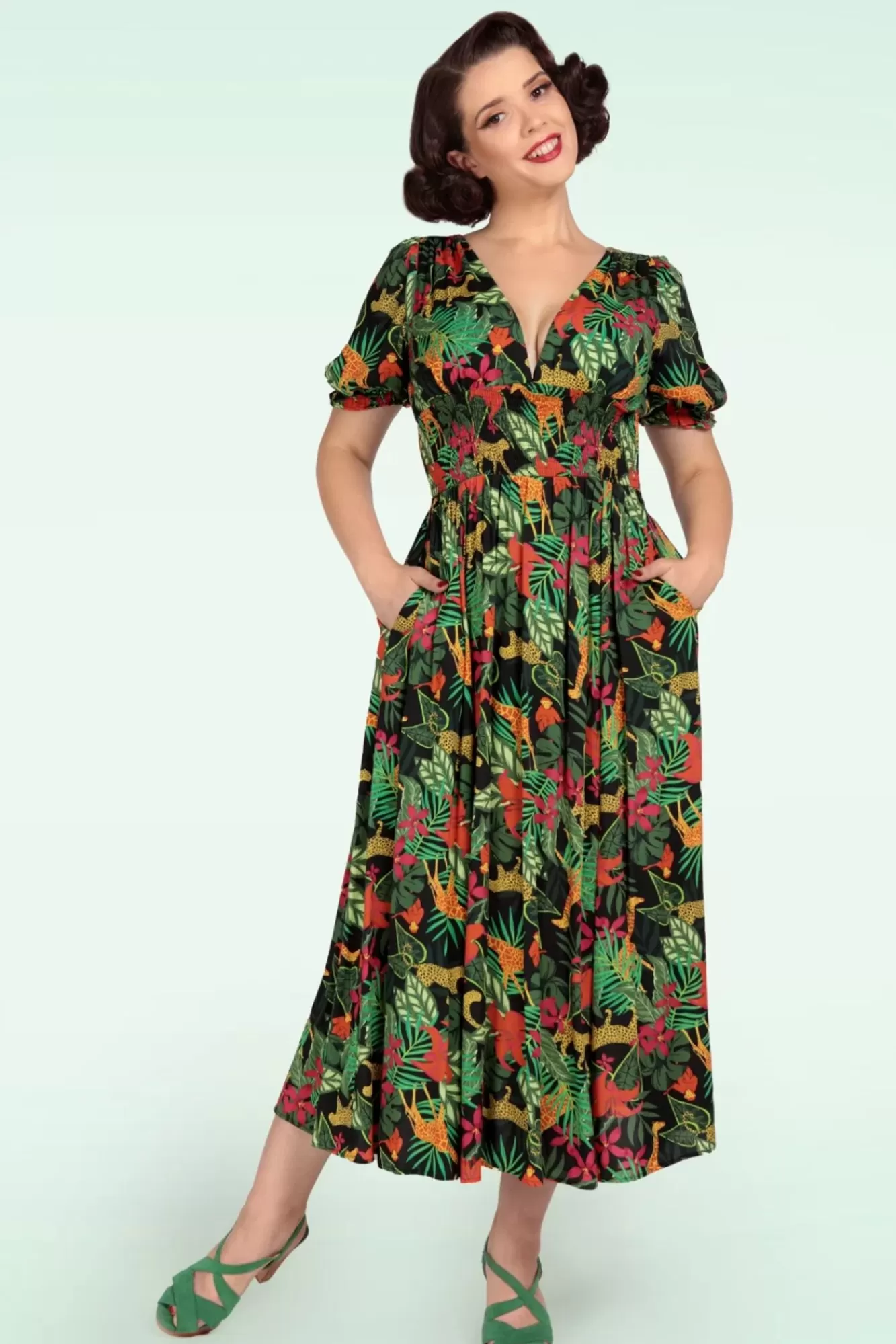 Best Sale Collectif Clothing Juliette Jungle Maxi Kleid In Schwarz