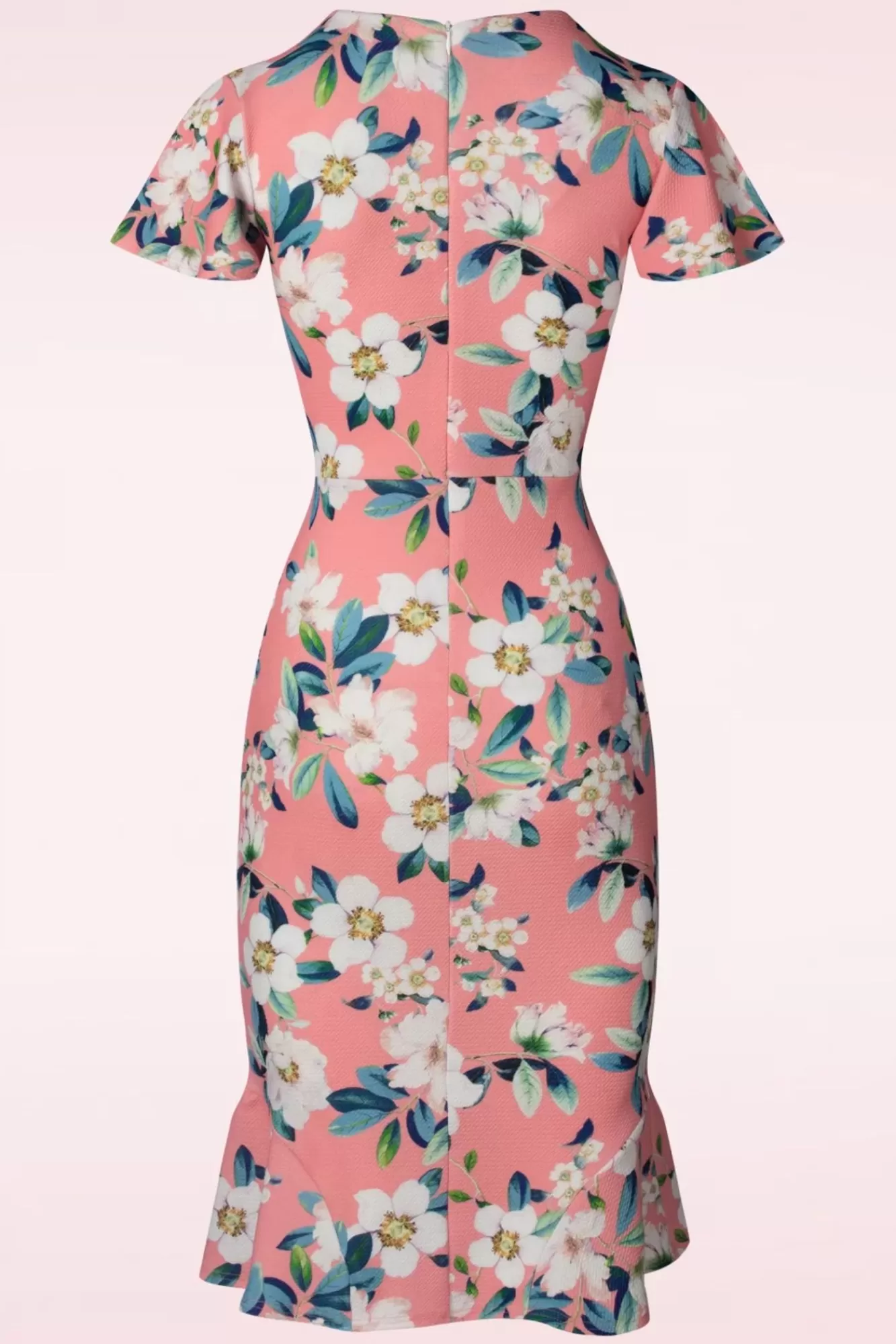 New Vintage Chic for Topvintage Katie Floral Etuikleid In Pfirsich