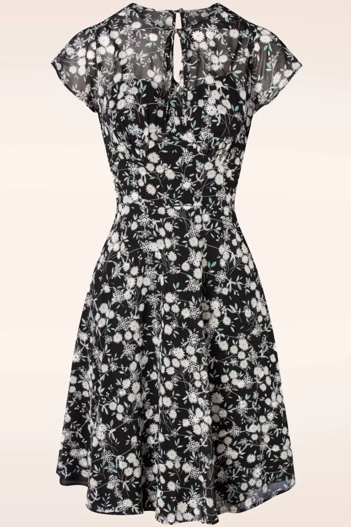 Hot Vixen Keri Floral Flare Kleid In Schwarz